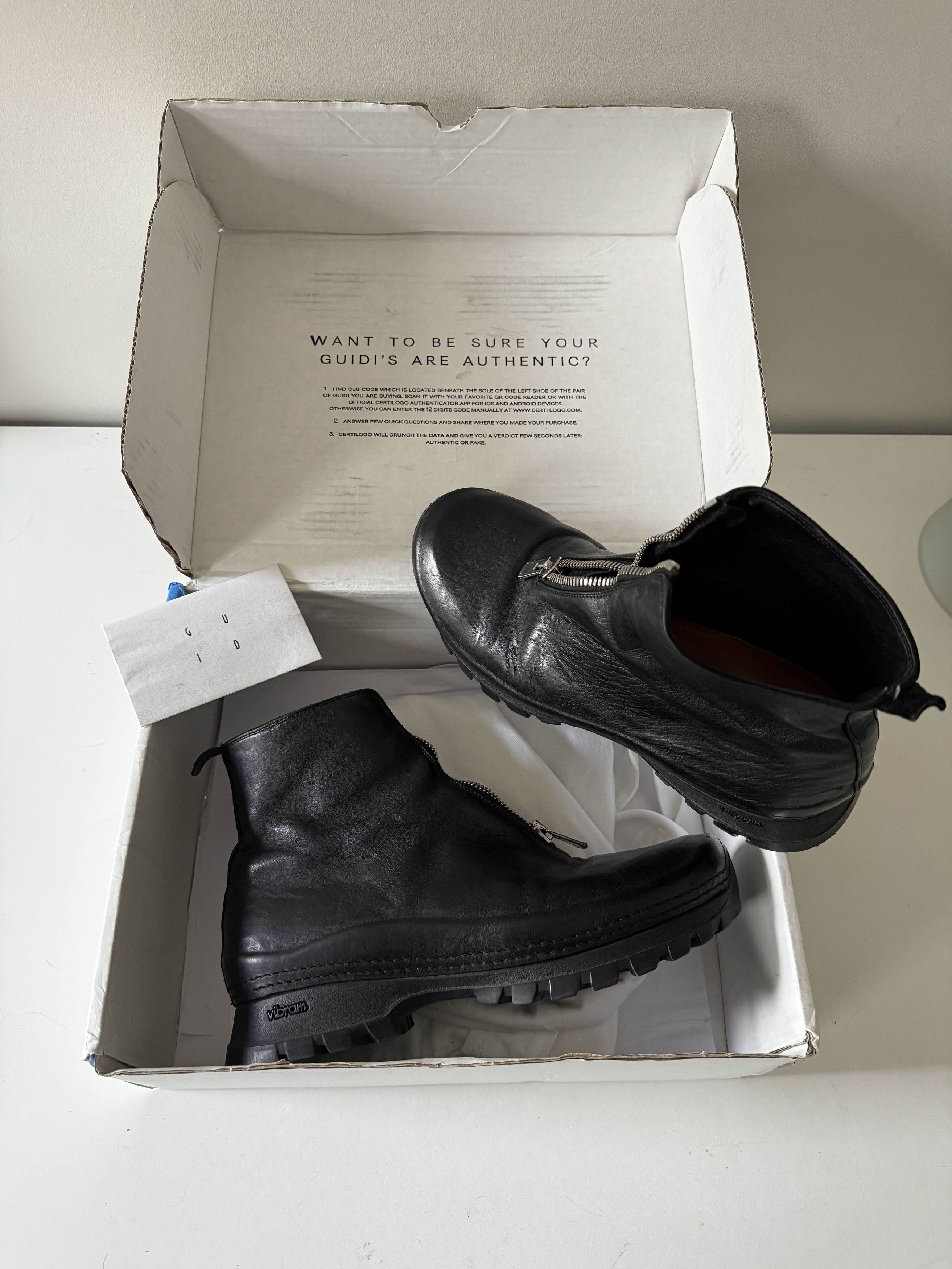 ヴィシュヌ　ｖ001 Guidi VS01 Horse Leather Front Zip Vibram Boots 42.5 | Grailed