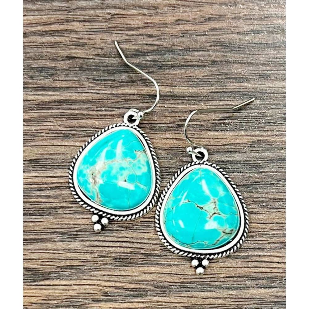 Other Turquoise Earrings - Elegant Natural Stone Design, Boho Nava Size ONE SIZE - 8 Thumbnail