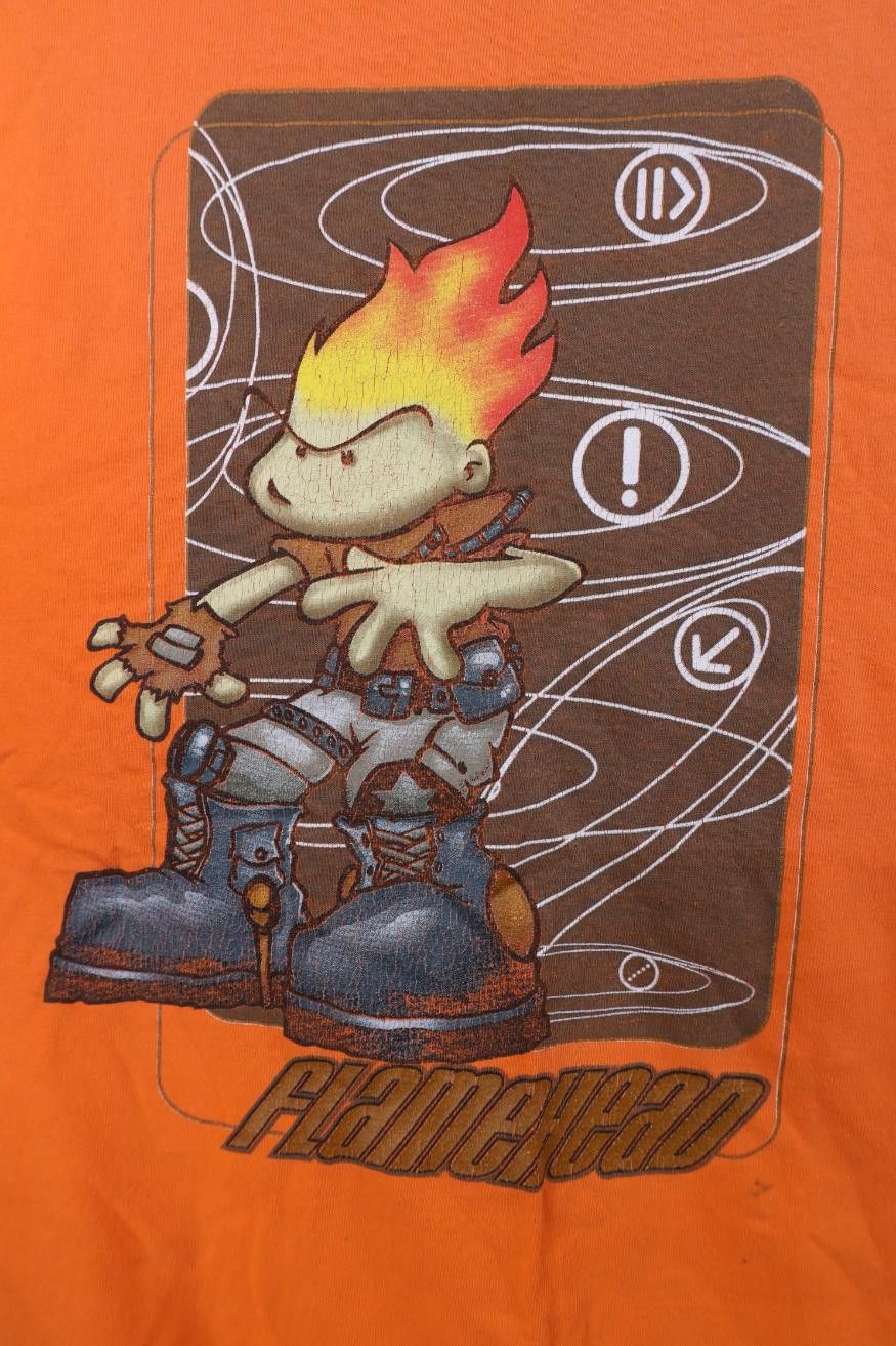 JNCO Vintage 90s Y2K JNCO Jeans Flamehead Skateboard T-Shirt Size US S / EU 44-46 / 1 - 4 Thumbnail