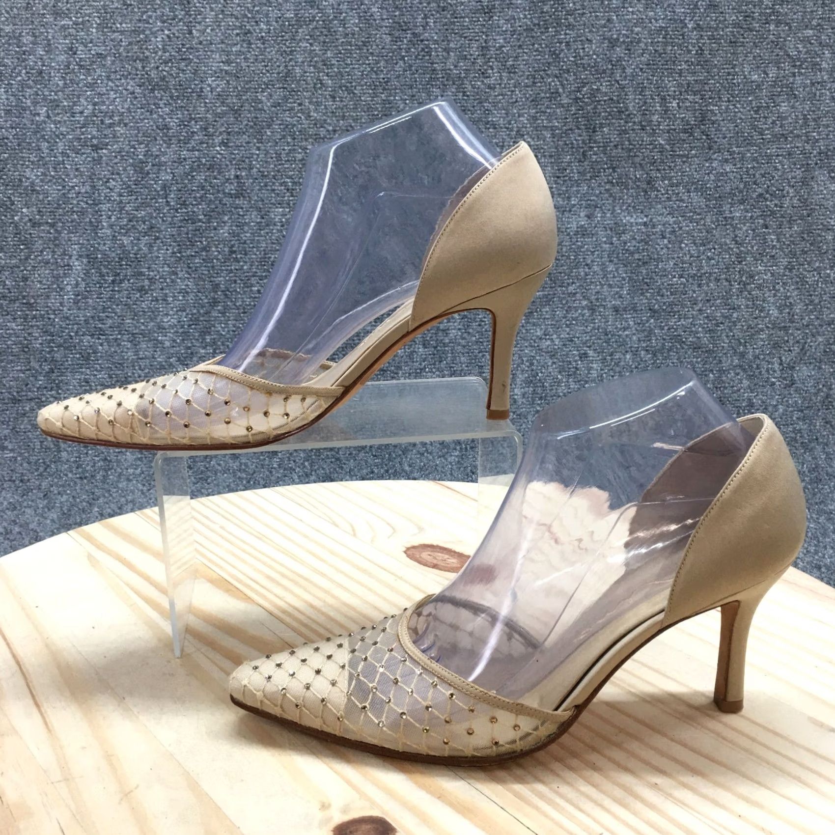 Vintage Nina Pump Heels Womens 8M Brown D'Orsay Pointed Toe Slip On Stiletto Casual Size US 8 / IT 38 - 3 Thumbnail