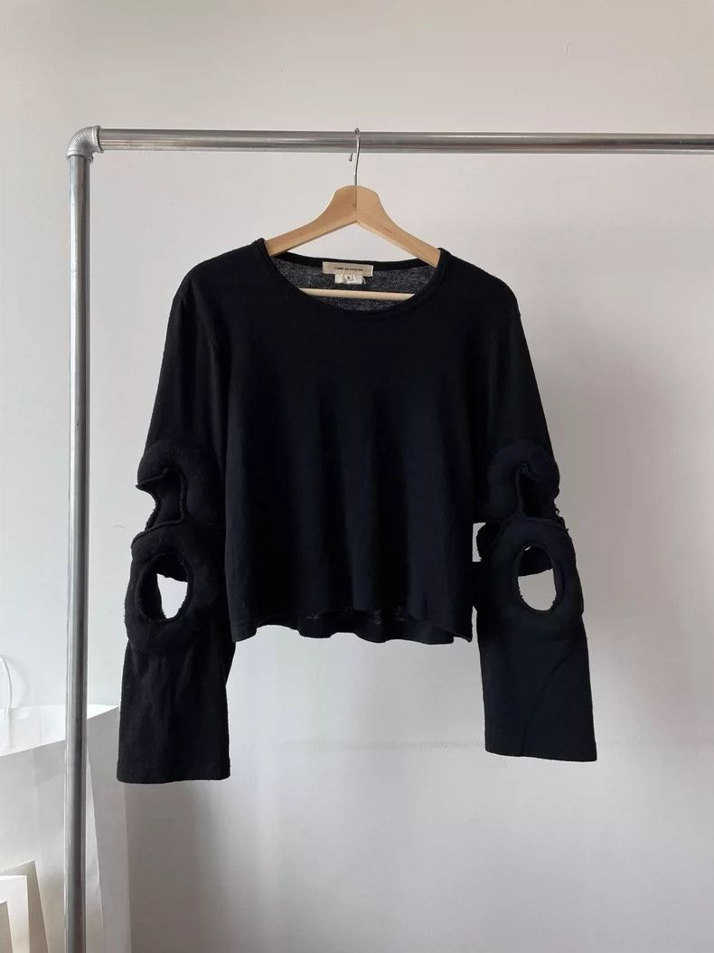 Comme des Garcons Comme Des Garcons Black Cutout Long Sleeve Tee Size S / US 4 / IT 40 - 1 Thumbnail