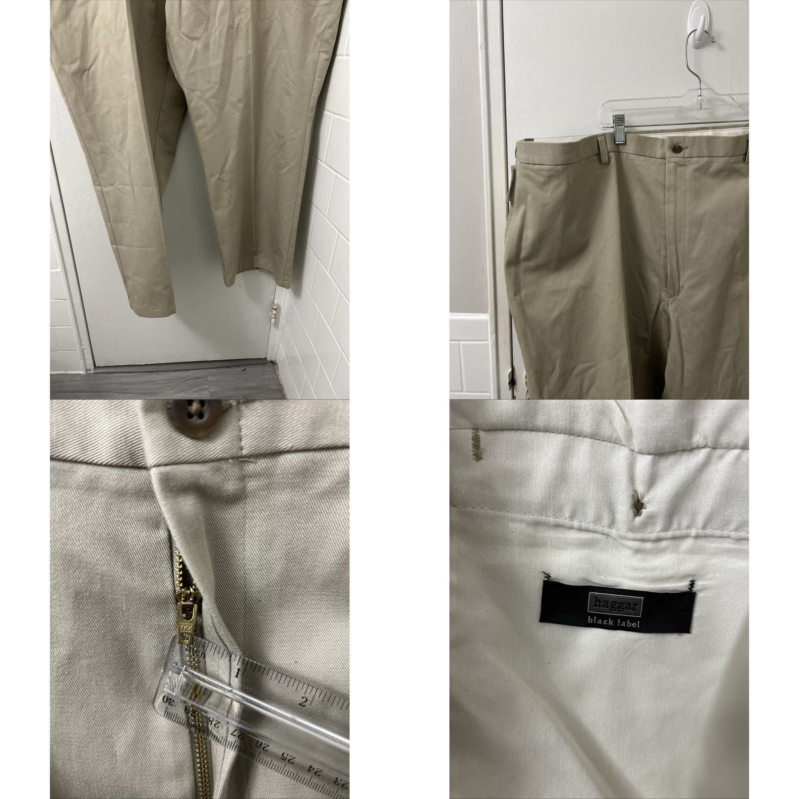 Haggar Haggar Black Label Pants Mens 52x30 Khaki Classic Fit Workwear Casual Flat Front Zipper Button Pockets Comfort Equipped Size US 36 / EU 52 - 8 Thumbnail