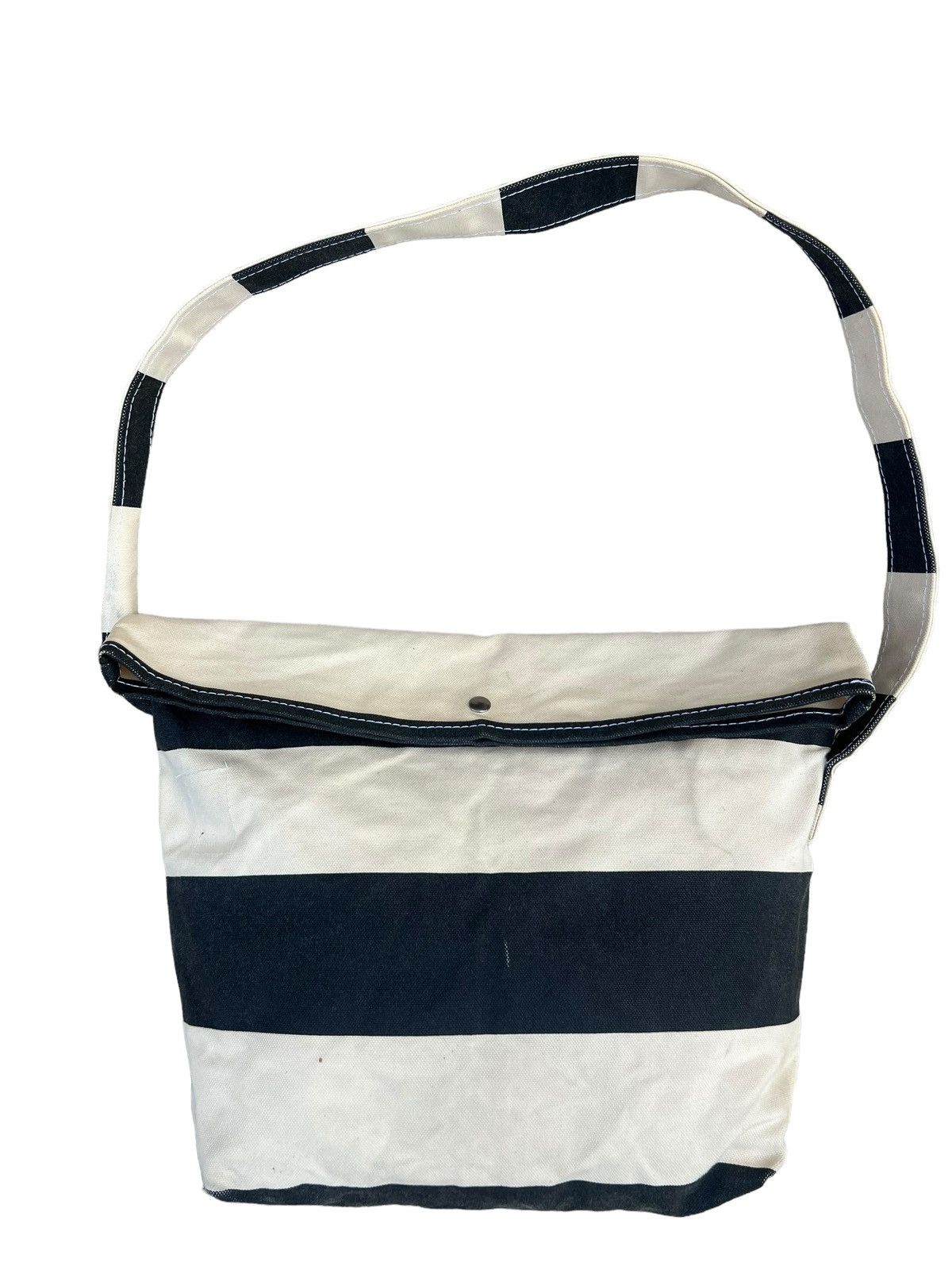 Vintage TEMBEA Japan Border Striped Waxed Canvas Cotton Bag Size ONE SIZE - 8 Thumbnail