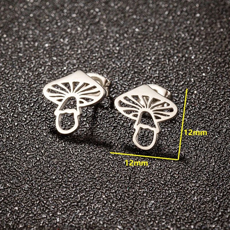Jewelry Mushroom Stud Earrings Charm Earring Gift Size ONE SIZE - 2 Thumbnail