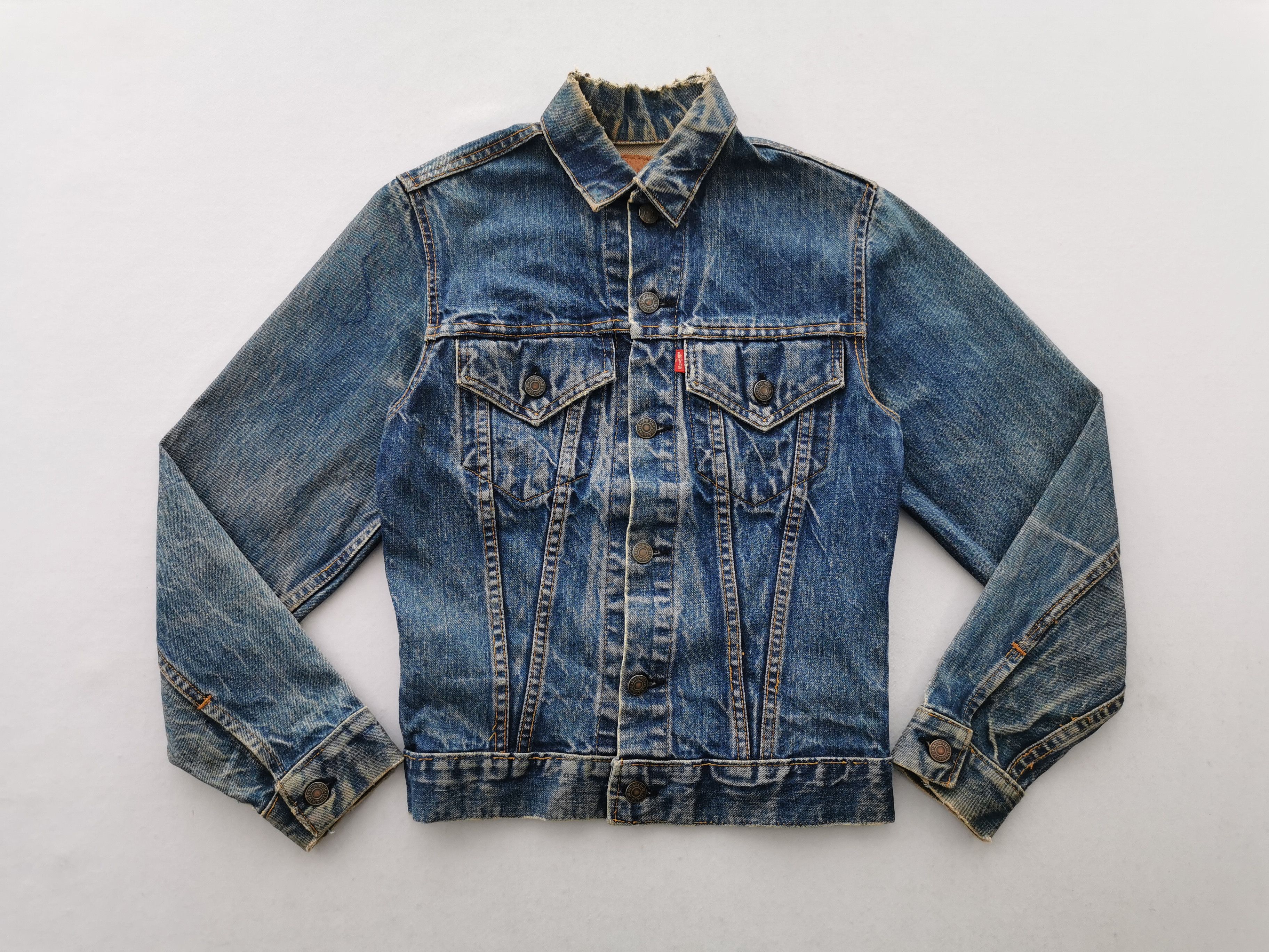 Levi's Distressed Vtg 80's Levis Trucker Denim Jacket Made In USA Size US S / EU 44-46 / 1 - 1 Thumbnail