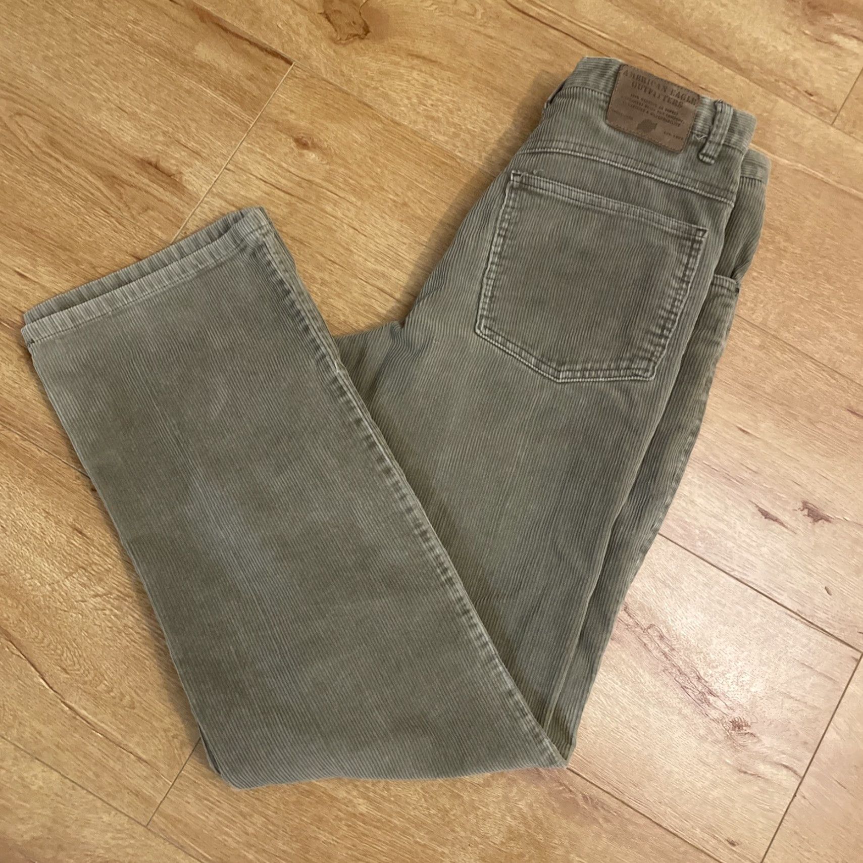 American Eagle Outfitters VINTAGE American Eagle Outfitters Corduroy Pants 6 High Rise Boot Flare Tan Womens Down to 2000s Y2K Baggy Hip Hop Casual Clean Beige Pants Size 28" / US 6 / IT 42 - 2 Thumbnail