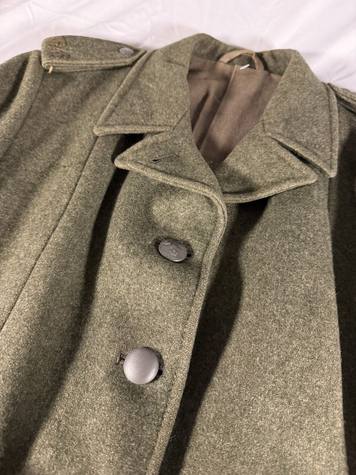 Other WW2 Swedish Army 1944 Green Wool Trench Coat Soderbergs XS Size US XS / EU 42 / 0 - 16 Thumbnail