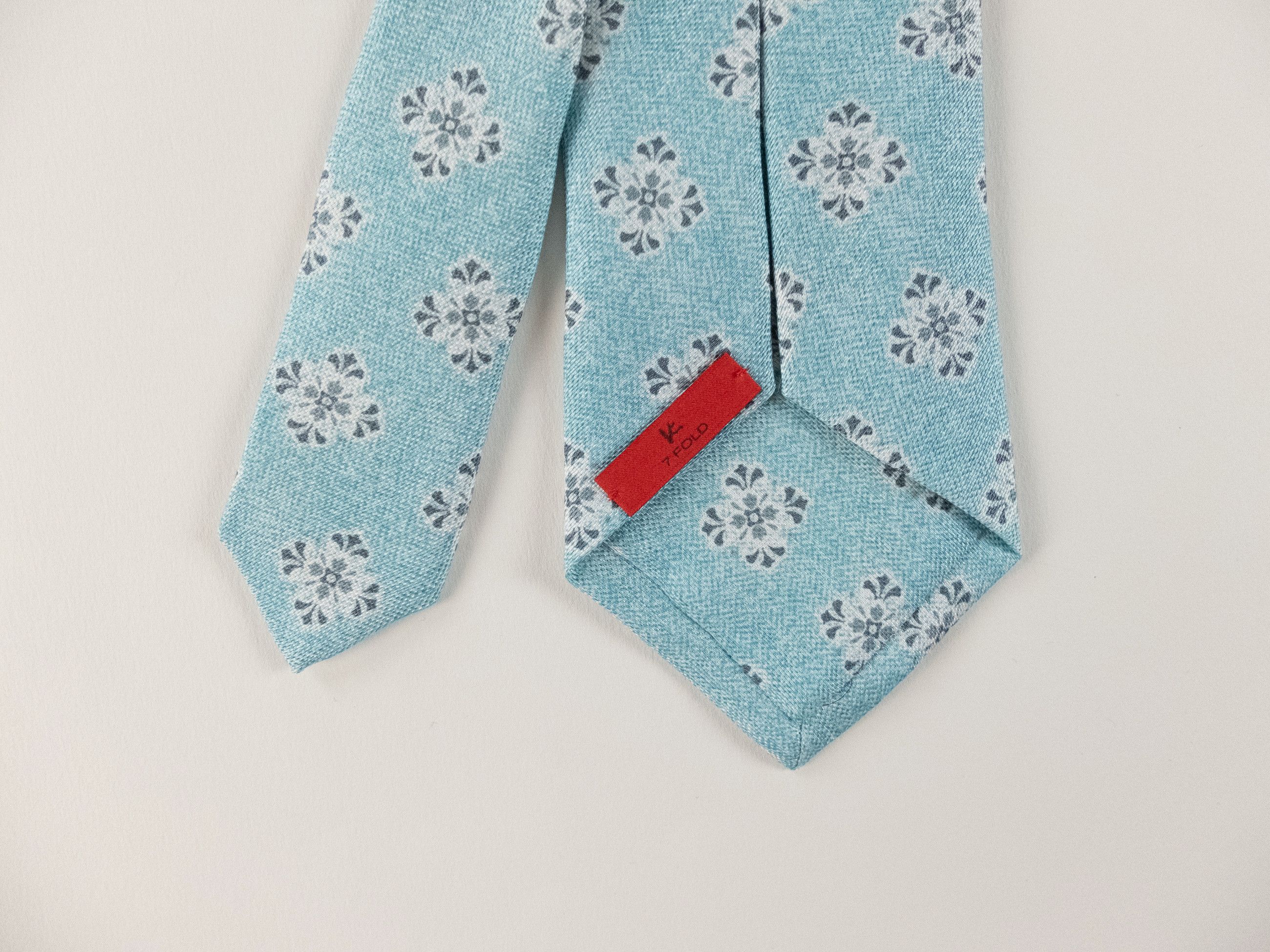 Isaia ISAIA Napoli hand made blue floral linen silk blend tie Size ONE SIZE - 4 Thumbnail