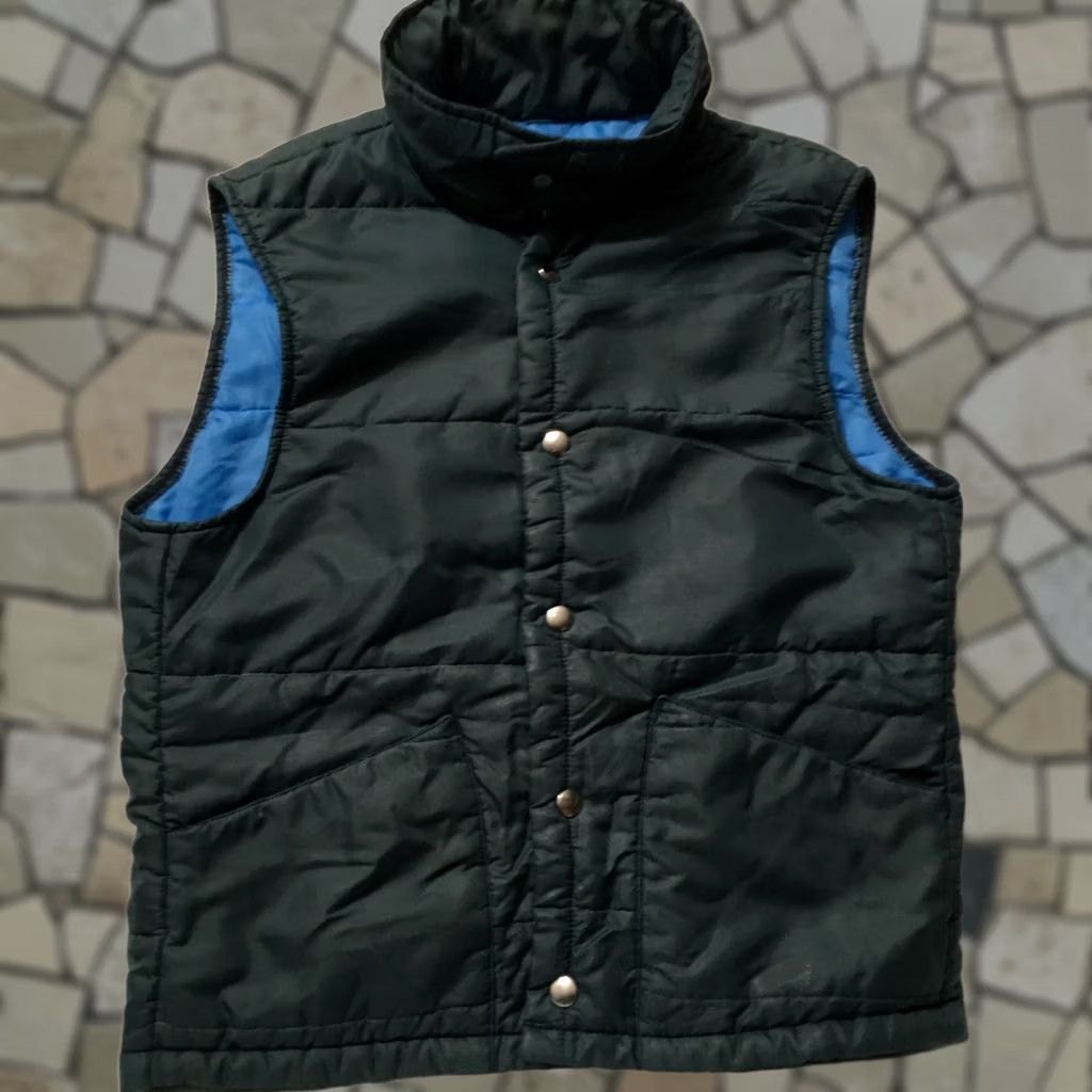 Vintage VINTAGE Down Quilted Vest blue snap buttons slant pockets medium Size US M / EU 48-50 / 2 - 1 Thumbnail