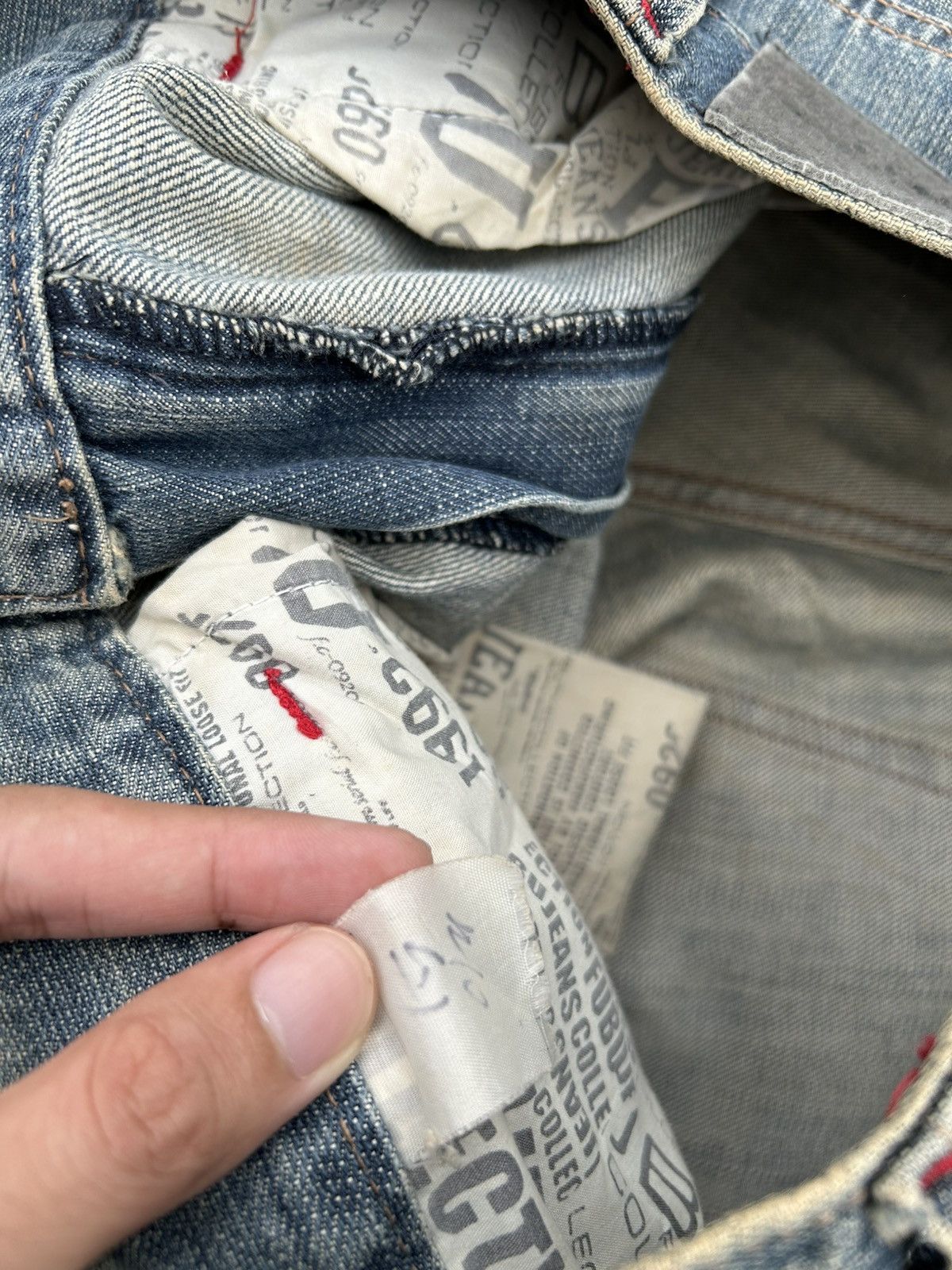 Kapital VINTAGE FUBU JEANS STREETWEAR DIRTY DENIM JEANS Size US 30 / EU 46 - 9 Thumbnail