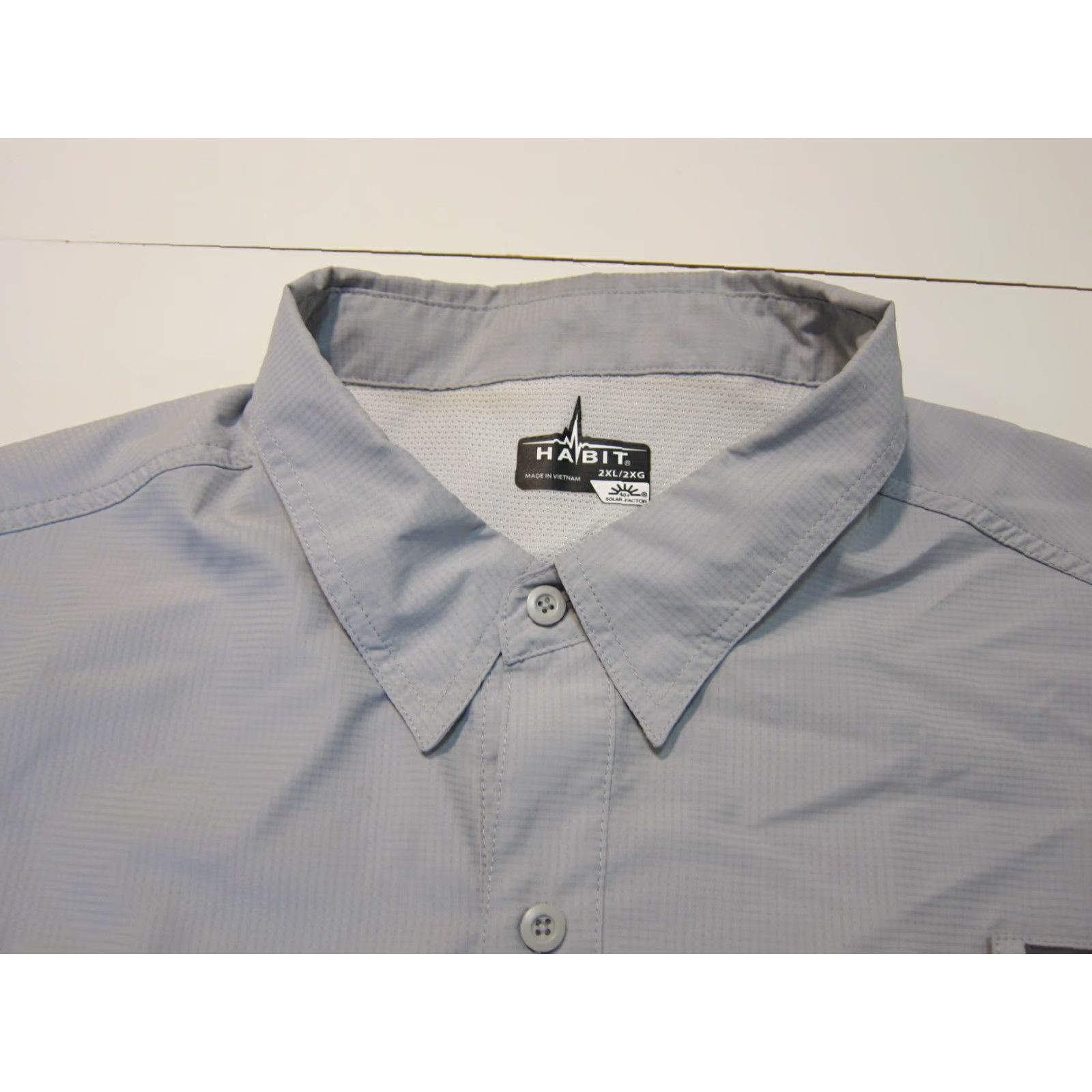 Habitat Habit Grey UPF 40+ Vented Hike Travel Button Down Long Sleeve Shirt Men 2XL Size US XXL / EU 58 / 5 - 5 Thumbnail