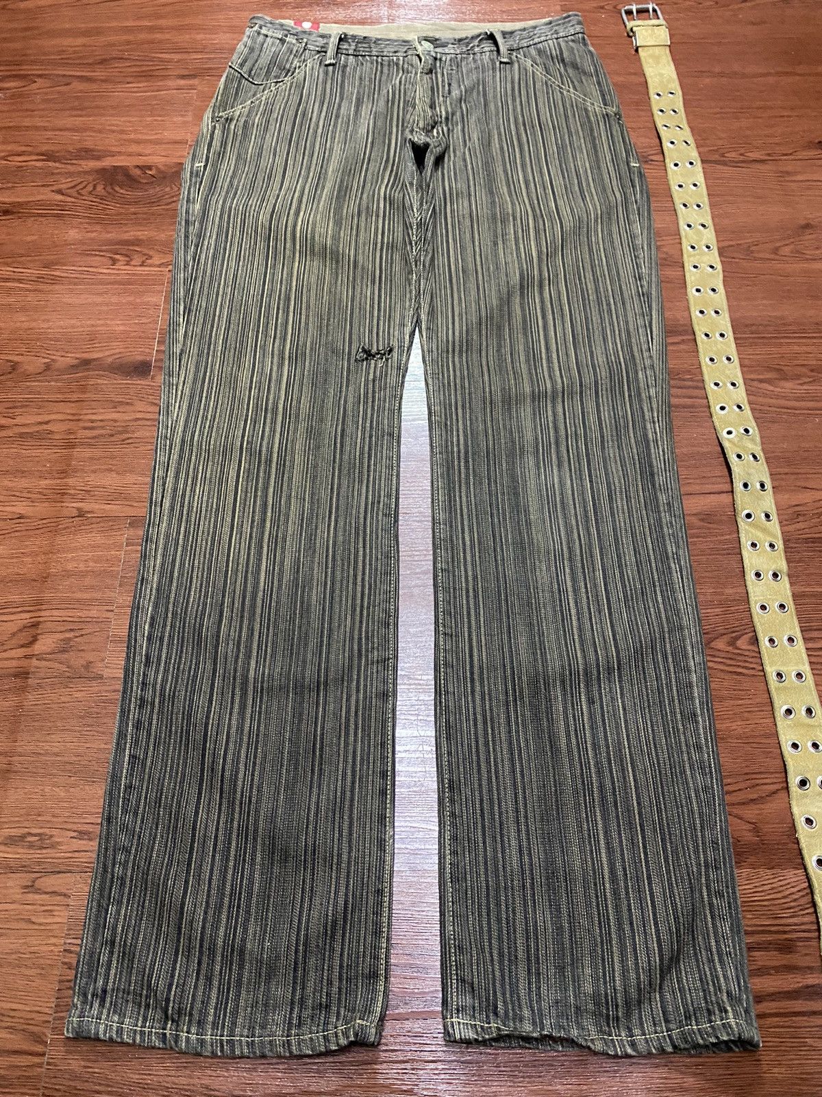 Blue Blue Japan Vtg Japan Blue Way Grunge Punk Distressed Jeans With Belt Size US 33 - 2 Thumbnail