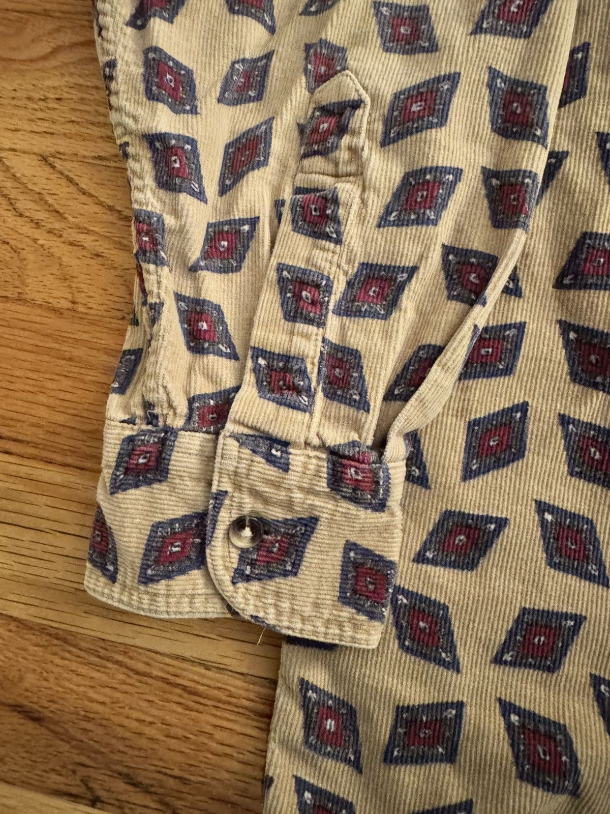 Vintage RARE Vintage Corduroy Button Up Diamond all over print Size US XL / EU 56 / 4 - 5 Thumbnail