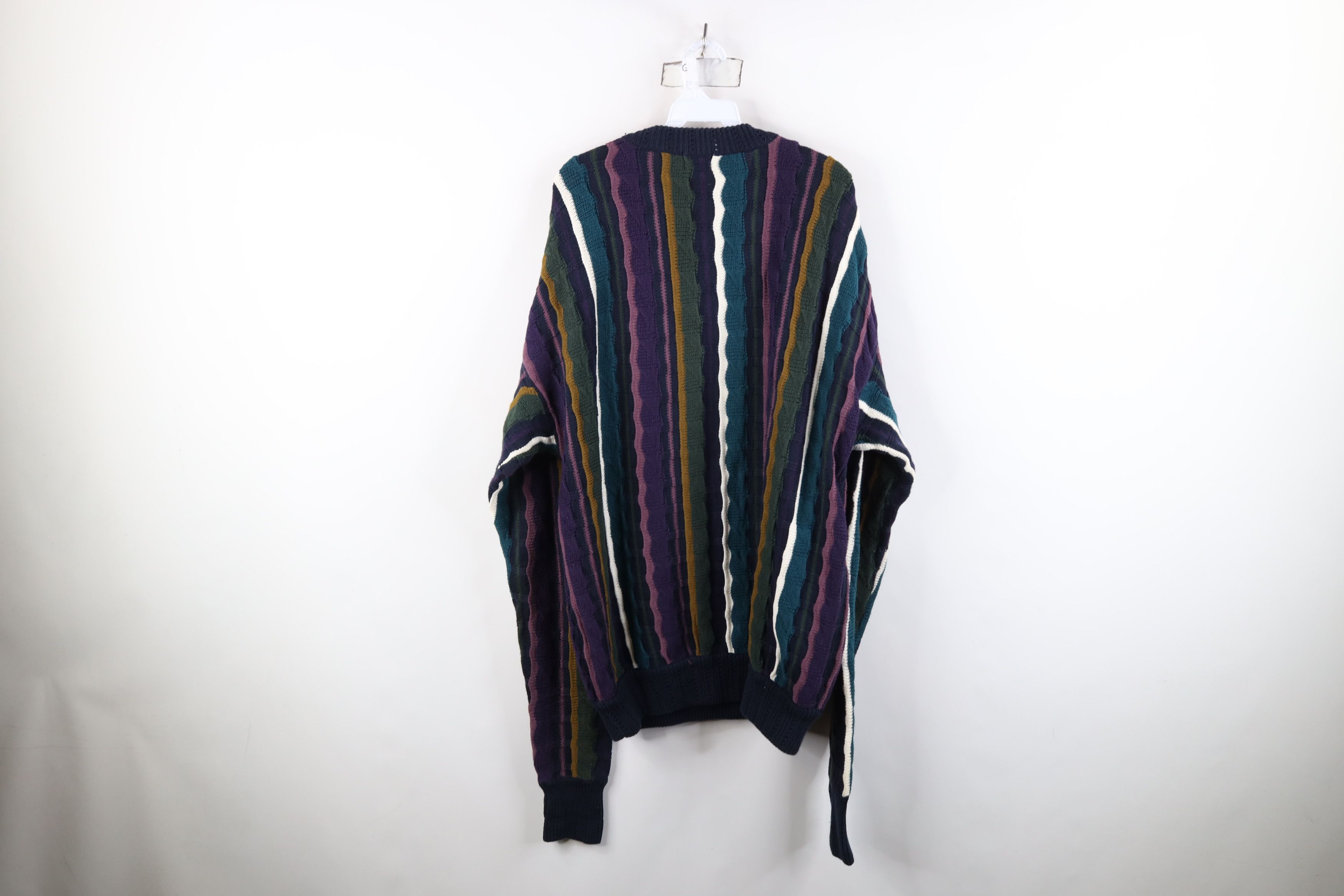 Vintage Vintage 90s Coogi Style Rainbow Striped Knit Sweater Size US L / EU 52-54 / 3 - 7 Thumbnail