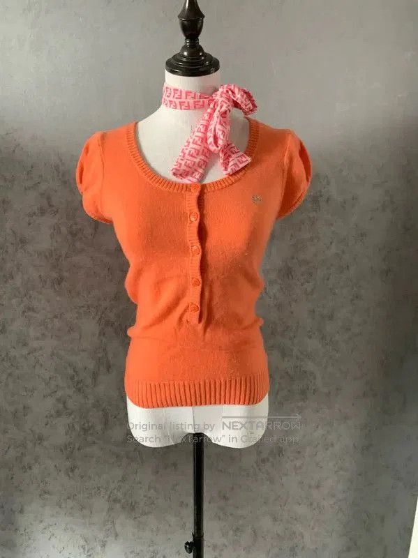 Burberry Burberry Orange Wool Blend Short Sleeve Top. Size M / US 6-8 / IT 42-44 - 3 Thumbnail