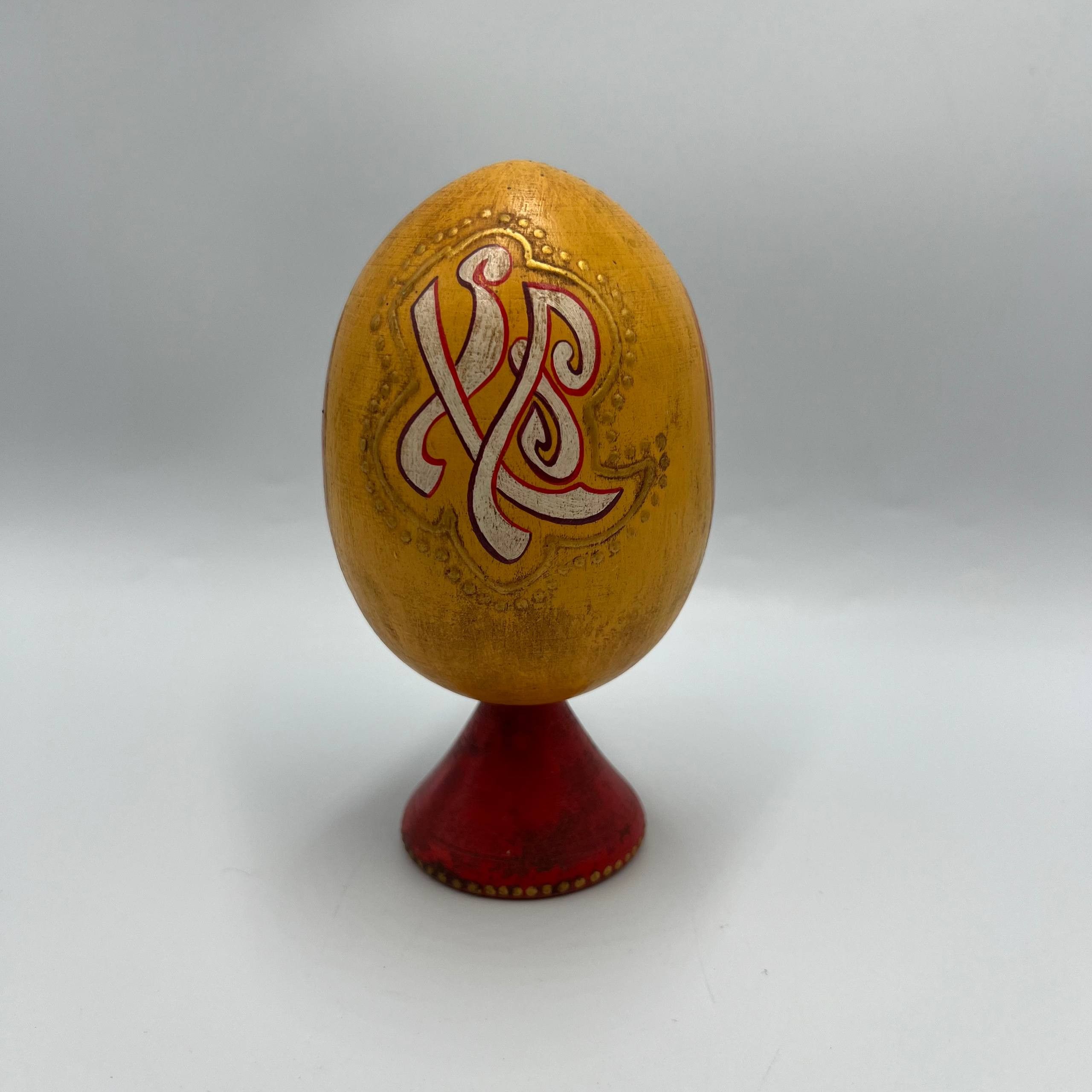 Vintage Antique Wooden Egg Icon Archangel Michael Hand Painted Size ONE SIZE - 5 Thumbnail