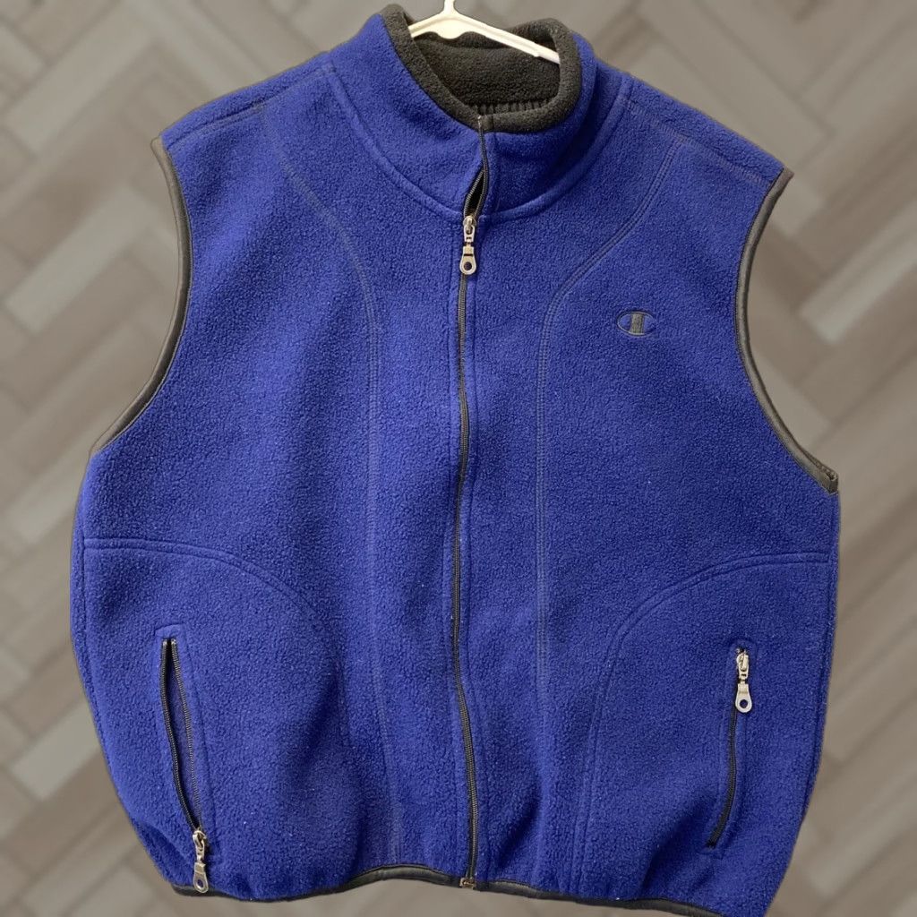Champion VINTAGE Champion Vest Full Zip Fleece Outdoors Blue Men’s Size S Adults Unisex Pockets 90s 2000s Y2K Size US S / EU 44-46 / 1 - 1 Thumbnail