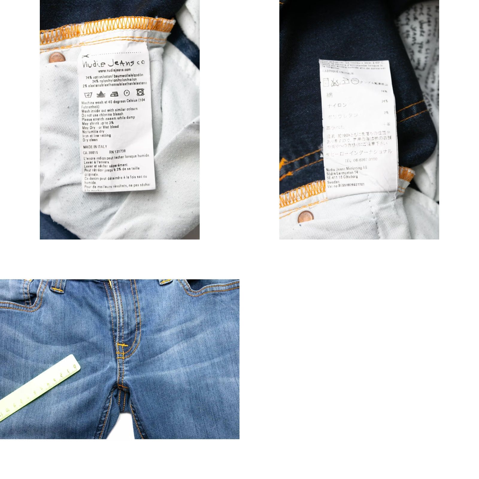 Vintage NUDIE Tight Long John Starlight Blue Jeans Slim W28/L32 Men Size US 28 / EU 44 - 8 Thumbnail