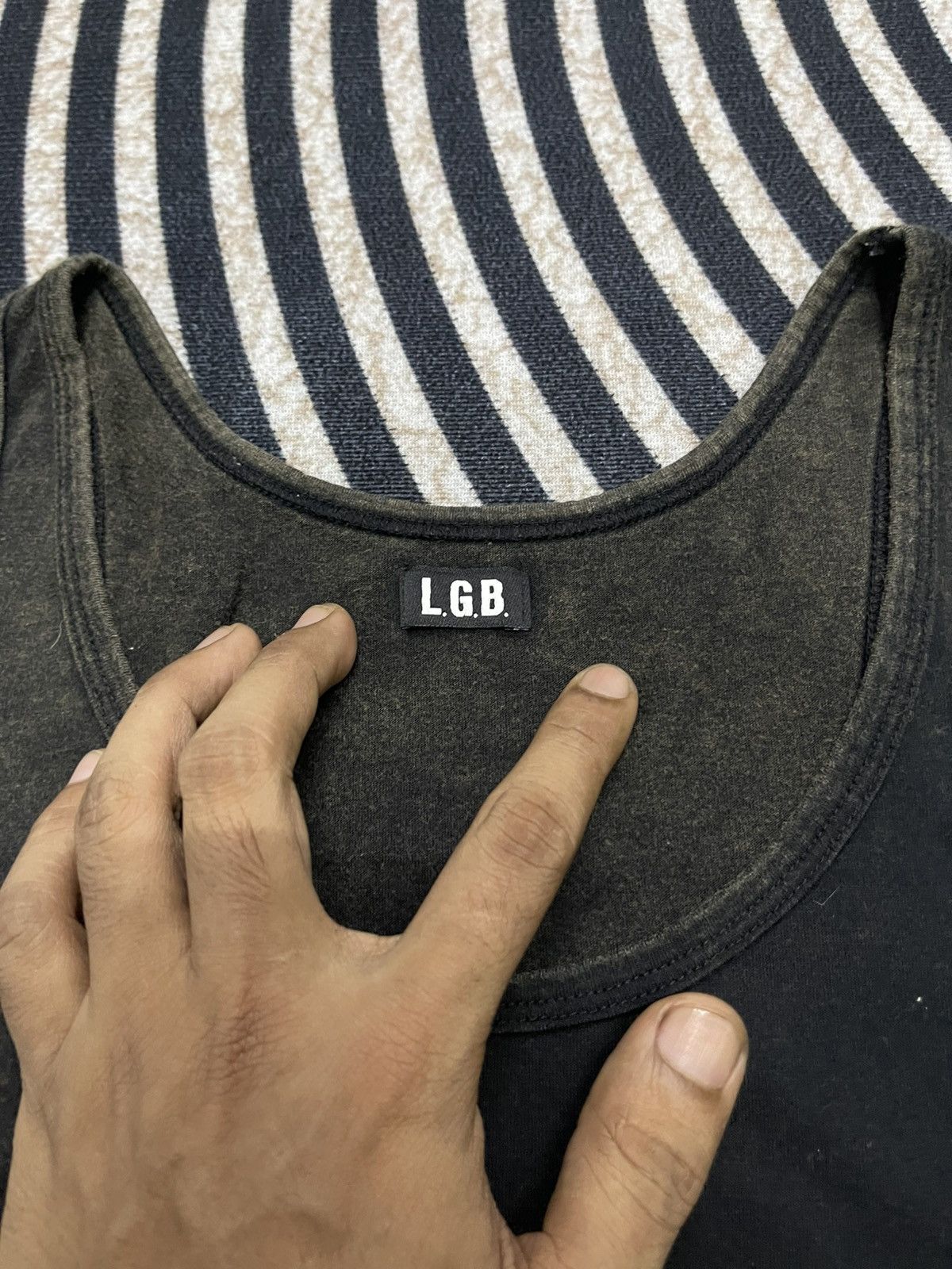 Le Grande Bleu (L.G.B.) 2000s LE GRANDE BLEU(L.G.B) TROPICAL BANANA FACTORY FADED Size US M / EU 48-50 / 2 - 8 Thumbnail