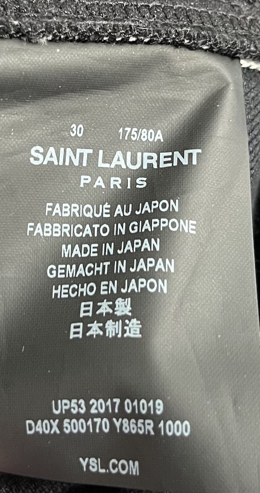 Saint Laurent Paris Saint Laurent Paris Black Denim Jeans (EU 3 Size US 30 / EU 46 - 6 Thumbnail