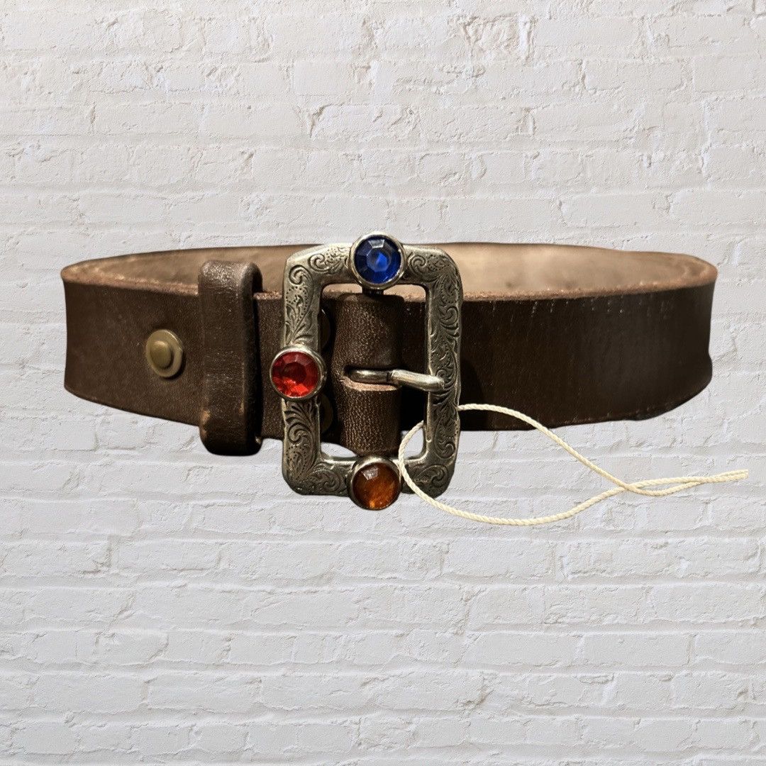 Kapital Kapital Oil Leather Studded Disco Buckle Belt Size ONE SIZE - 1 Thumbnail