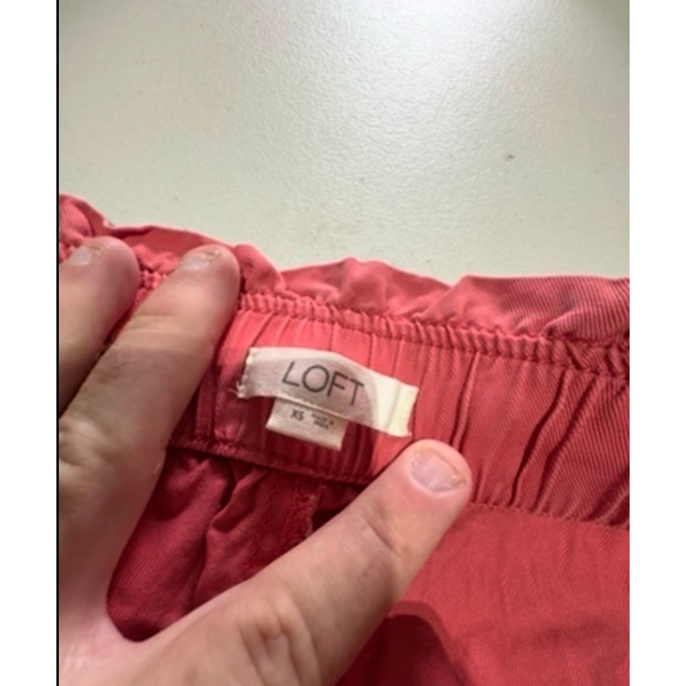Loft LOFT Womens XS Coral Pink Pull On Pants Elastic Waist Size 26" / US 2 / IT 38 - 3 Thumbnail