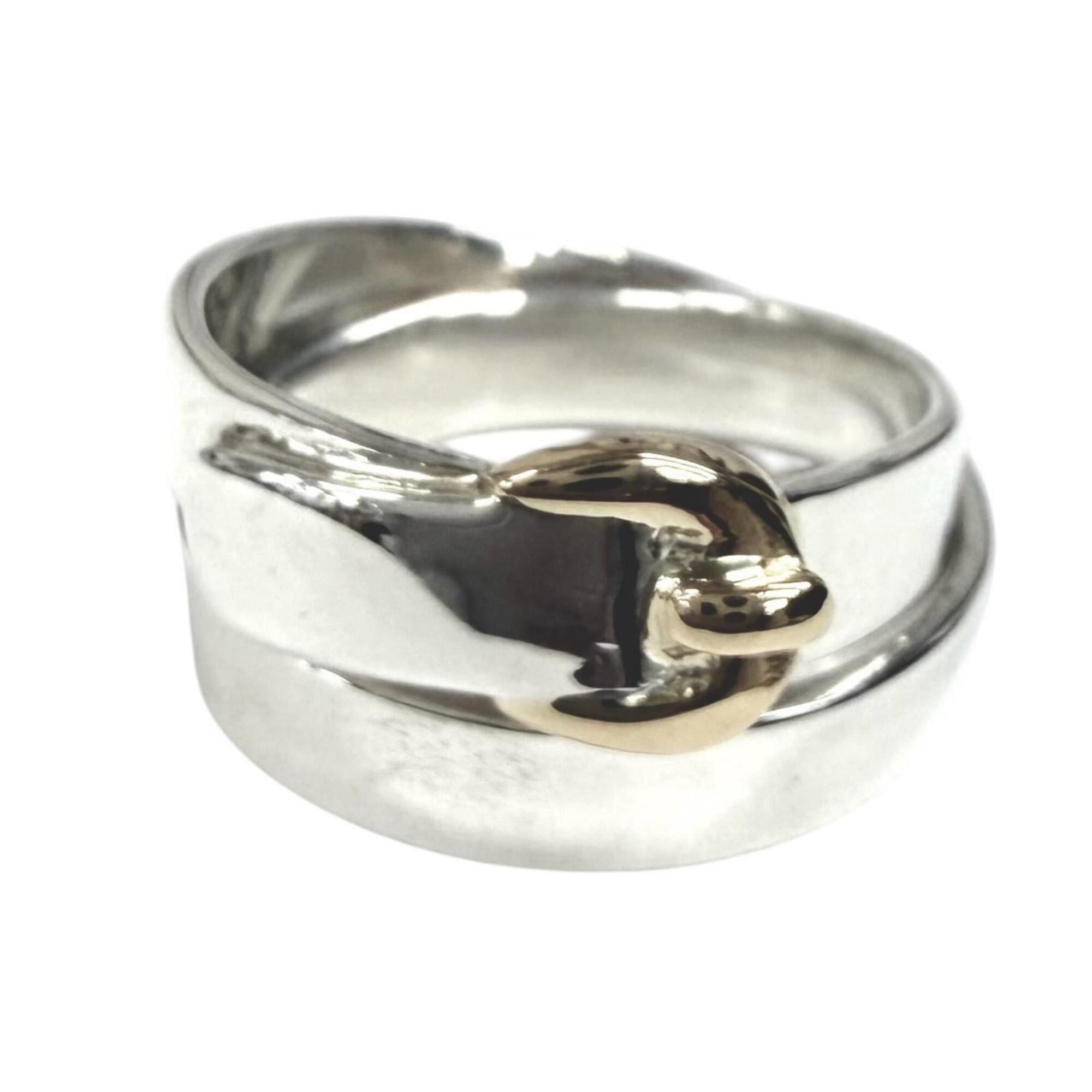 Hermes HERMES Vintage 925 750 Double True Ring, Combination Silver and Gold, Size 50, Weight 5.5g, Women's Size ONE SIZE - 1 Thumbnail
