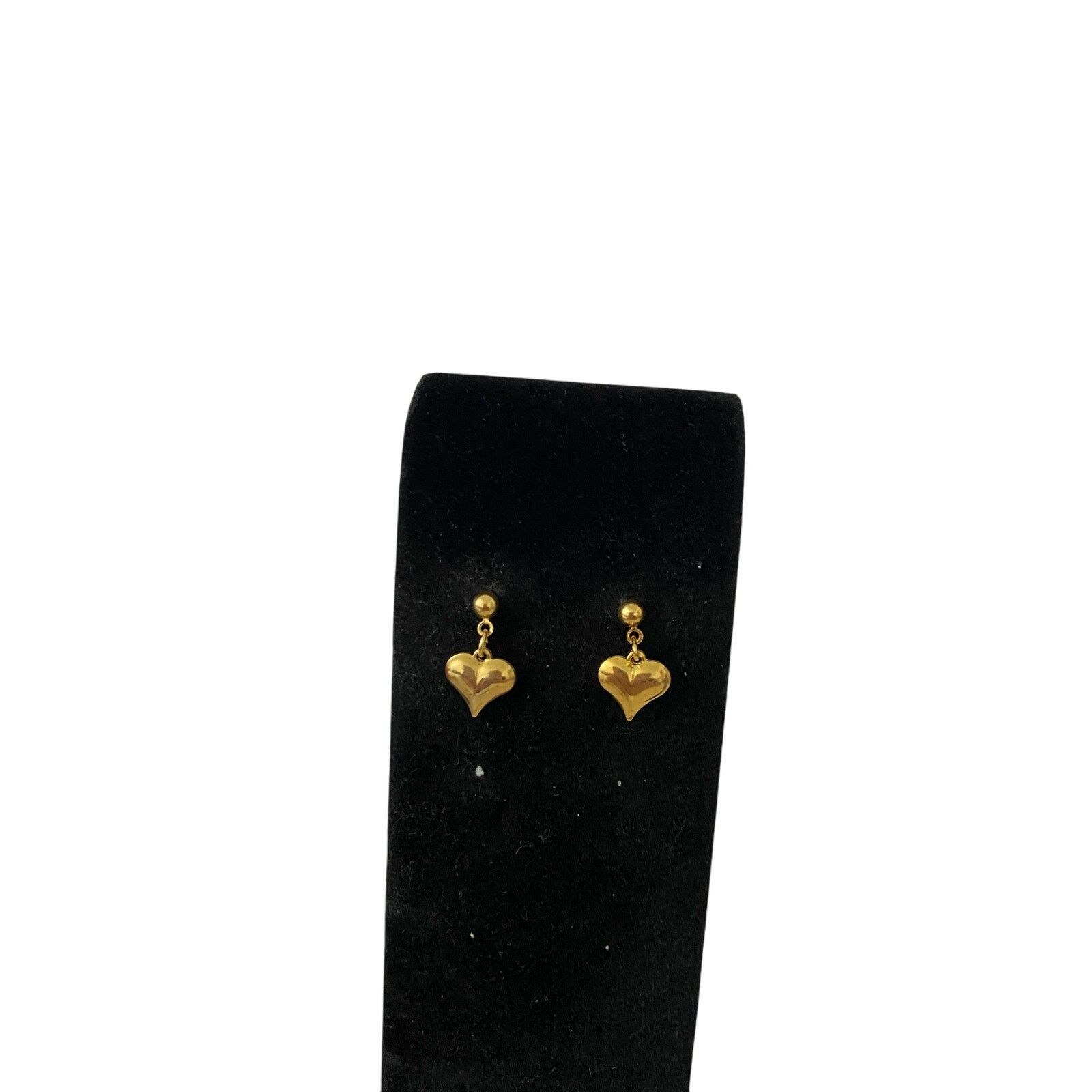 Handmade Small heart earrings gold tone Size ONE SIZE - 1 Thumbnail