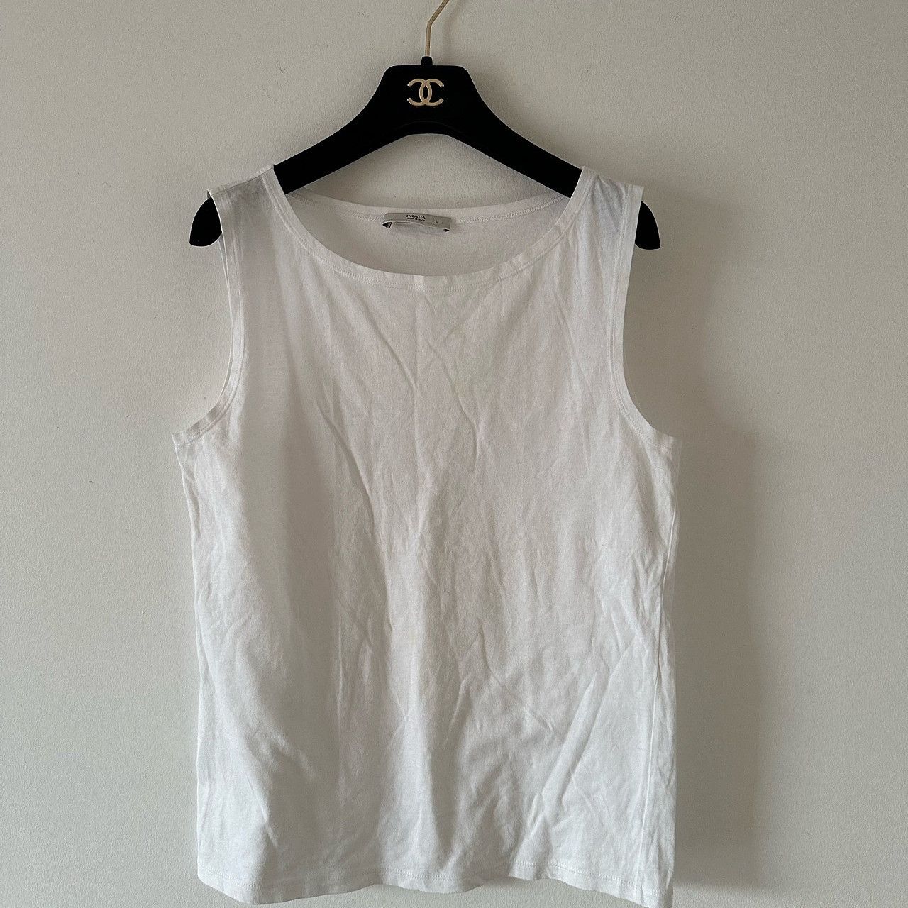 Prada Prada White Tank Top Size L Size L / US 10 / IT 46 - 1 Thumbnail