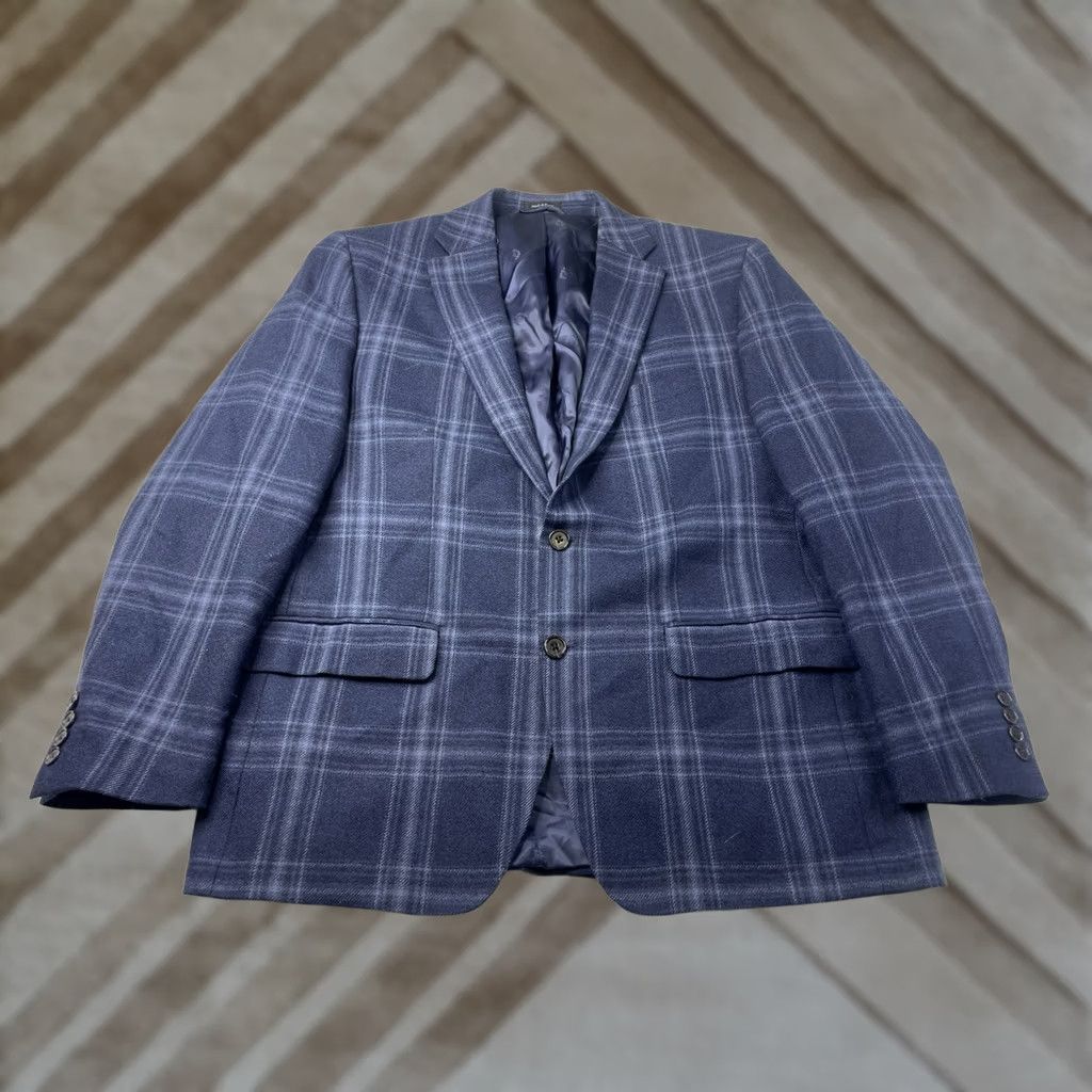 Ralph Lauren VINTAGE? (no) Lauren Ralph Lauren Wool Sport Coat Plaid Navy 43R Men Classic Ultraflex Stretch Coat Size US XS / EU 42 / 0 - 1 Thumbnail