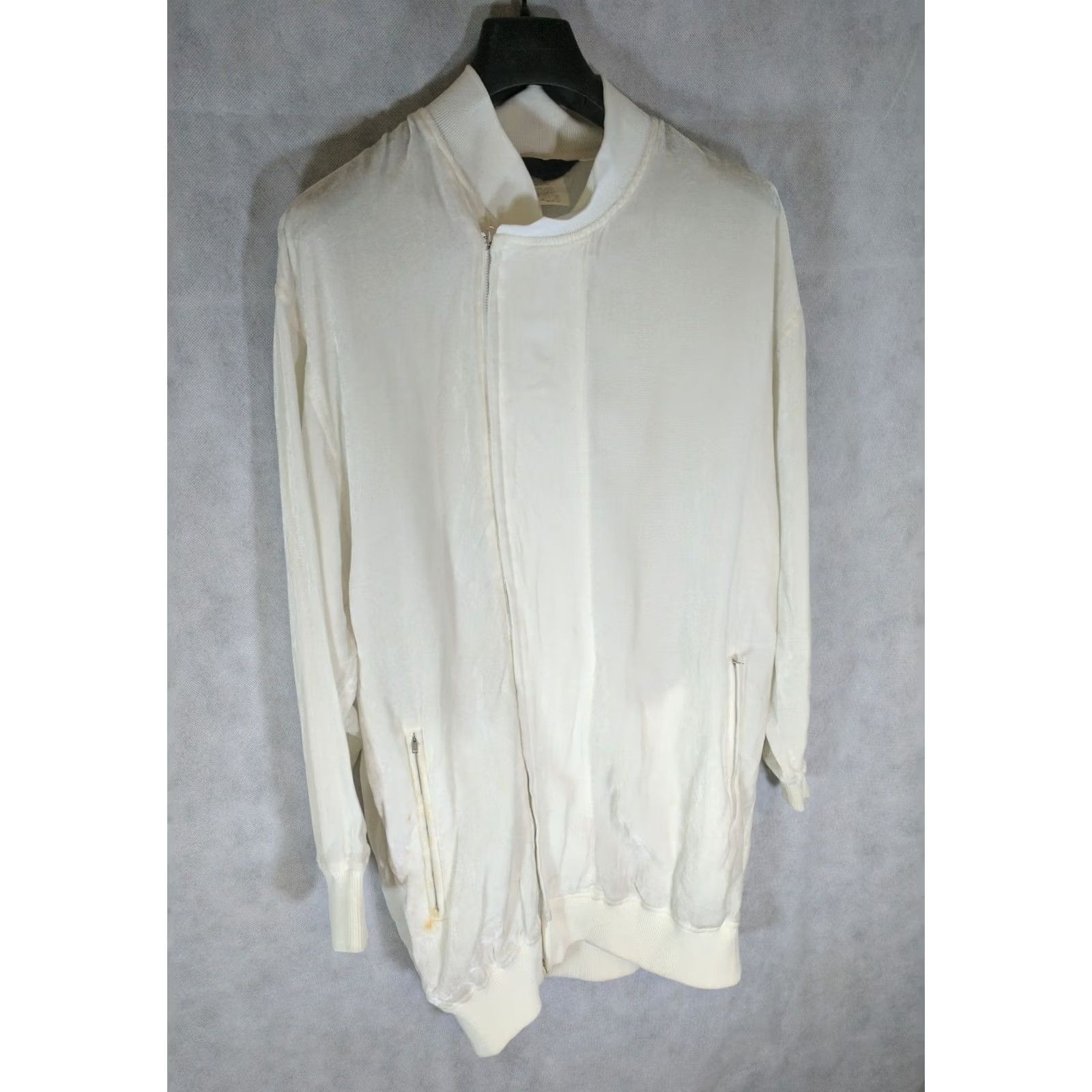 Comme des Garcons Girl VINTAGE Comme des Garcons Long Velour Rayon Track Jacket One Size Men White Track 80s Size US M / EU 48-50 / 2 - 2 Thumbnail