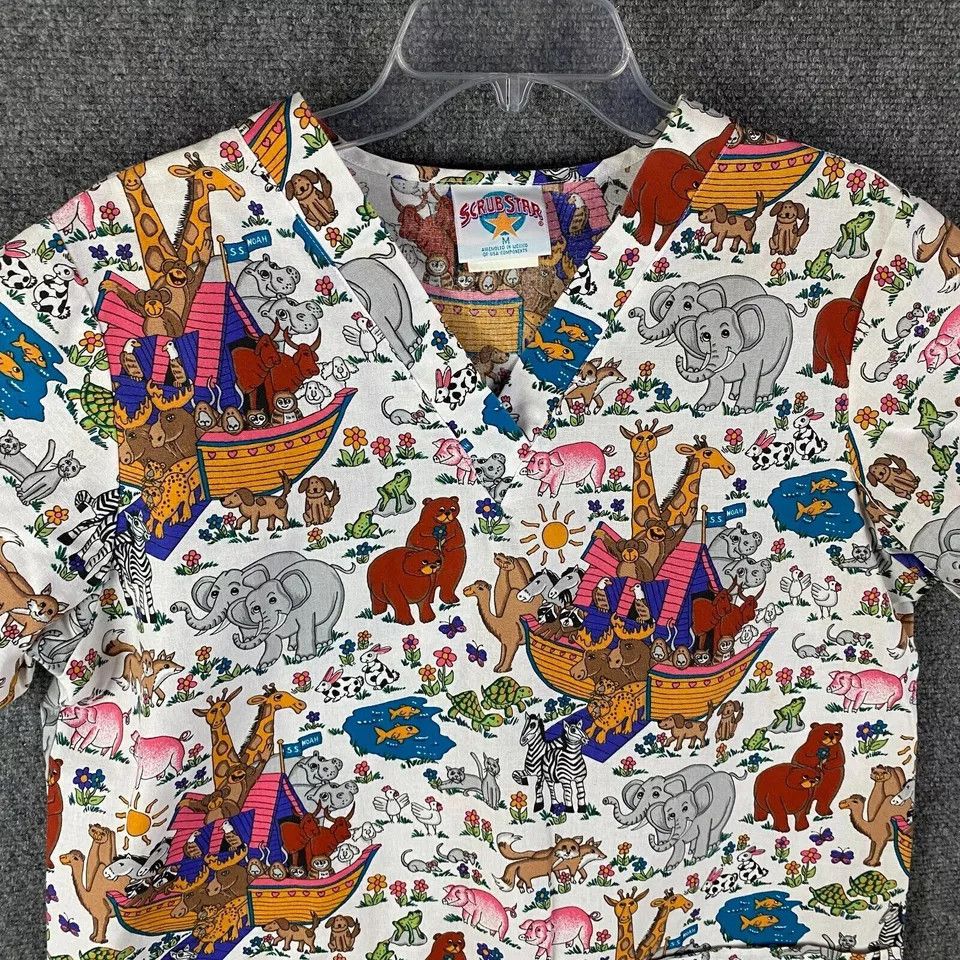 Other Scrubstar Scrubs Top Medium Workwear Medical Animals Print Size M / US 6-8 / IT 42-44 - 2 Thumbnail