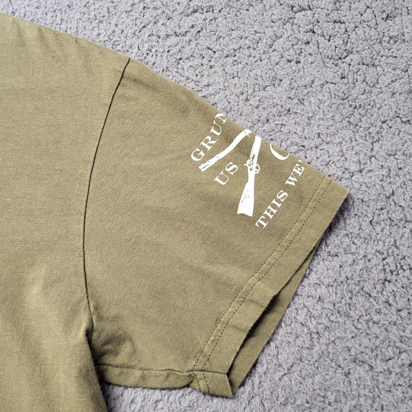 Vintage Grunt Style T-Shirt Mens Size M Military Khaki Basic This We'll Defend Shirt Size US M / EU 48-50 / 2 - 6 Thumbnail