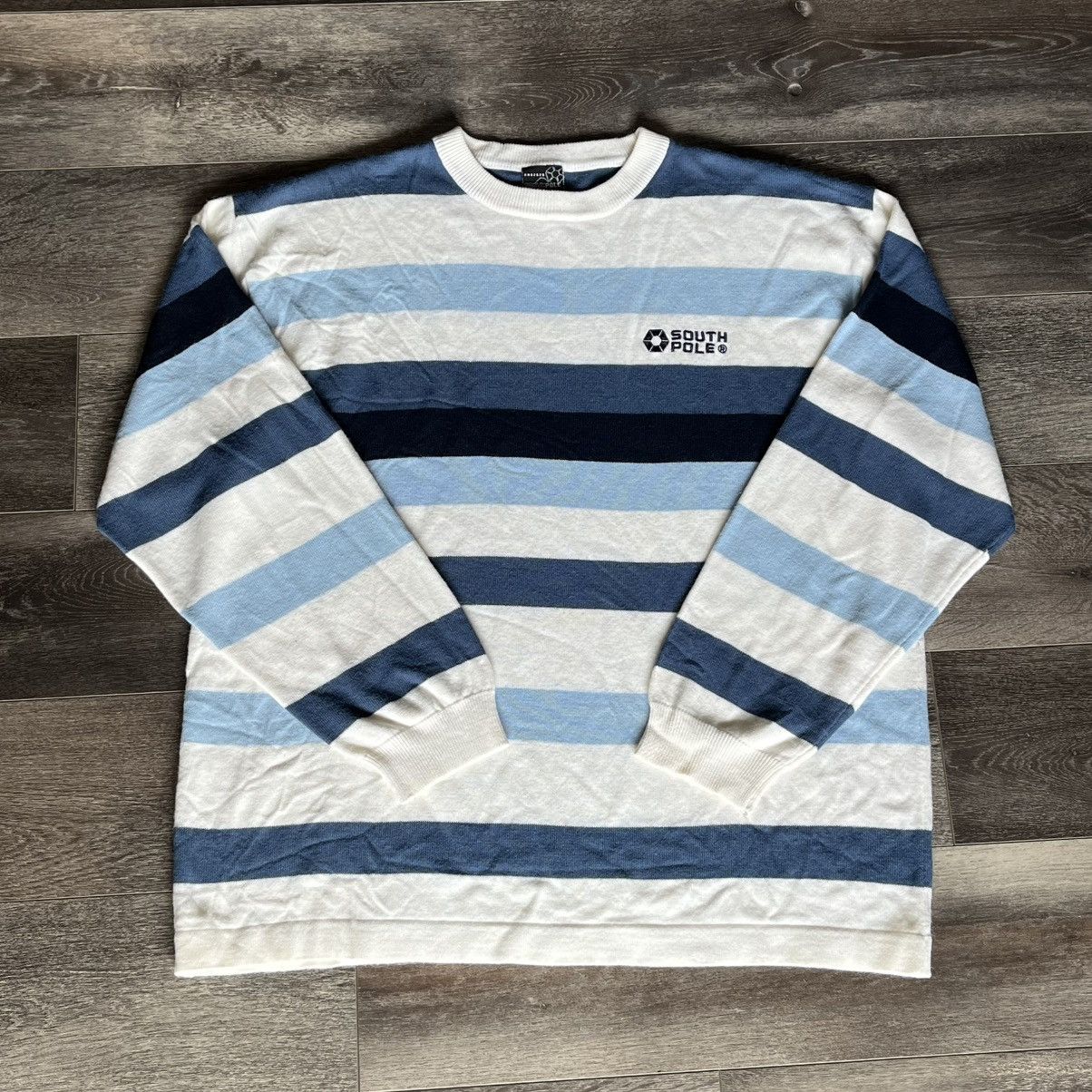 Southpole Vintage 2000s Y2K Southpole Striped Baggy Sweater Longsleeve Size US XL / EU 56 / 4 - 1 Thumbnail