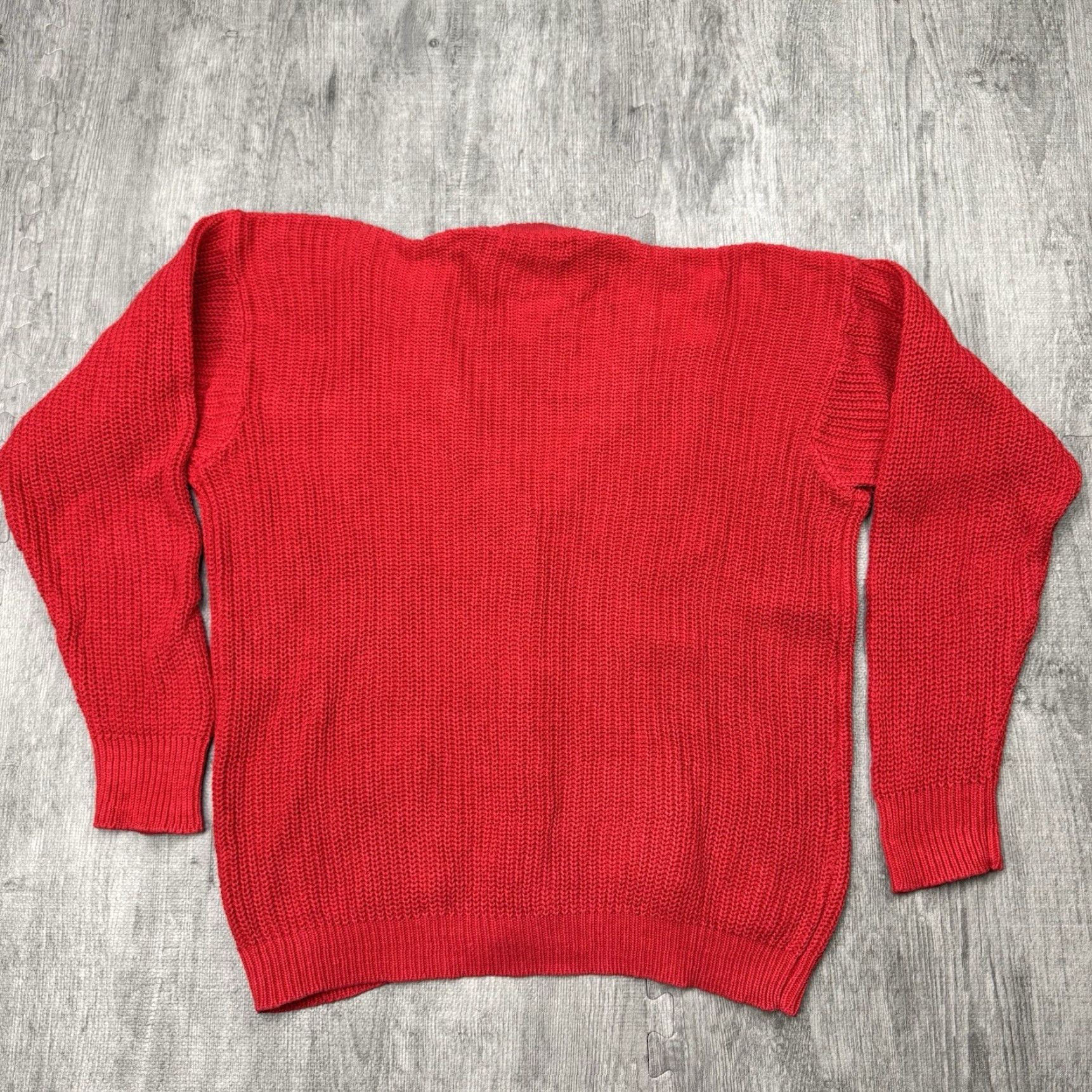 Gap VINTAGE 80s Gap Chunky Knit Cardigan Women M Fall Winter Spring Casual All Seasons Red Cherry Red Knit Button Sweater Size M / US 6-8 / IT 42-44 - 5 Thumbnail