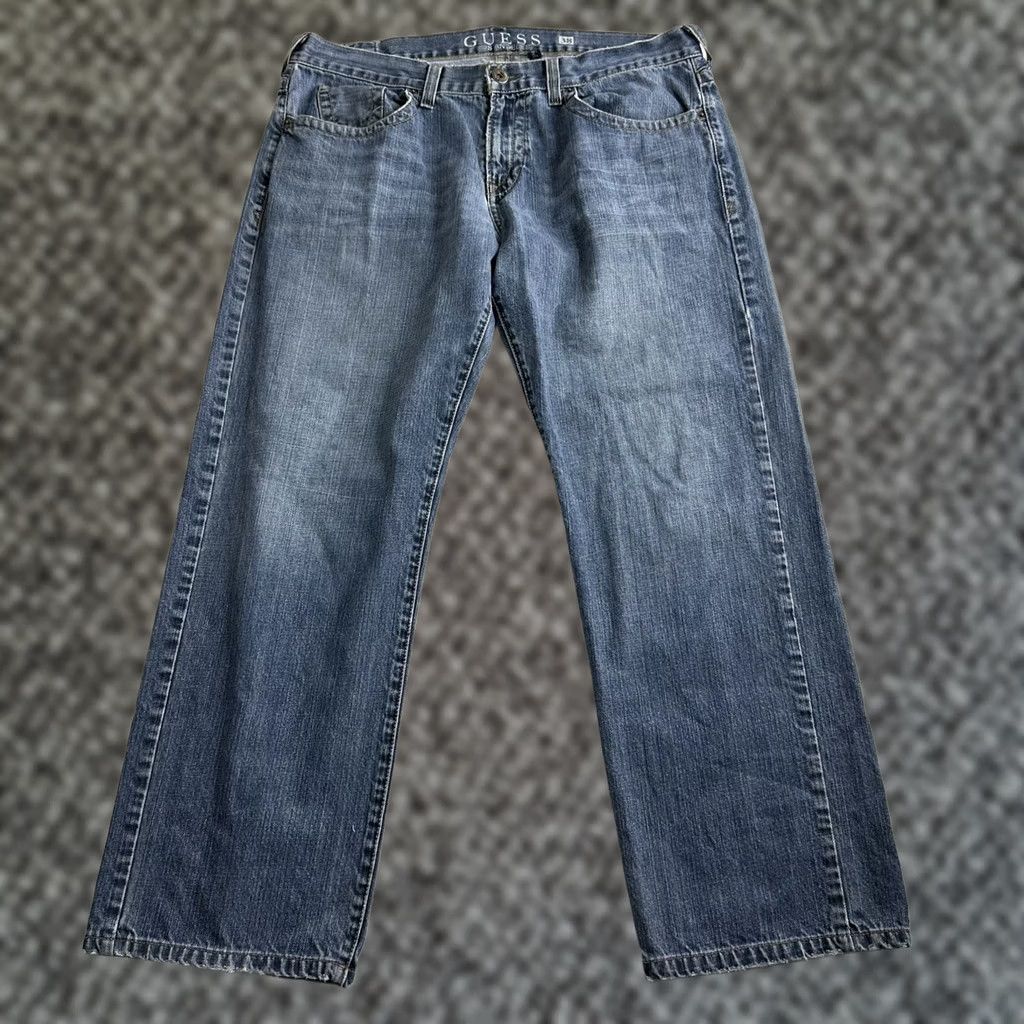 Guess GUESS Los Angeles Jeans 38x32 Rebel Straight Leg Medium Wash Distressed Men Regular Jeans Size US 38 / EU 54 - 1 Thumbnail