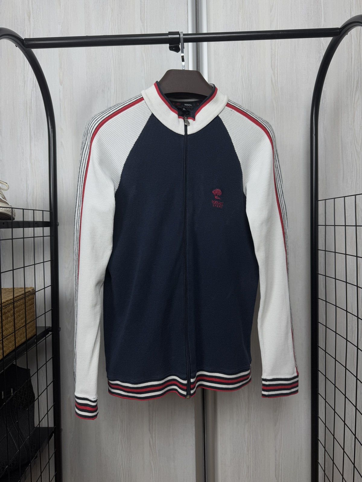Versace Versace Sport vintage distressed faded full zip sweater Size US XL / EU 56 / 4 - 1 Thumbnail