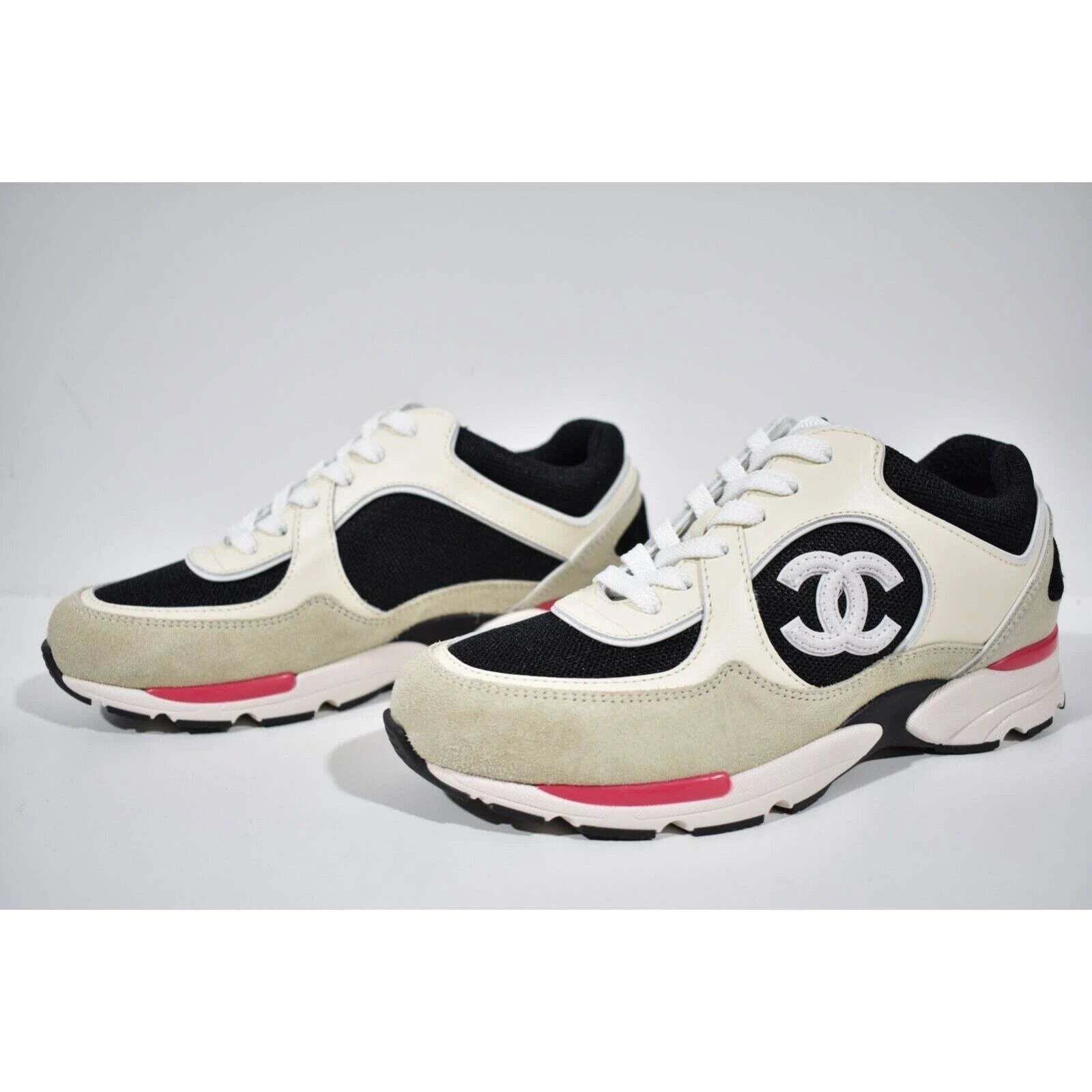Chanel Chanel 22S Ivory Red Mesh CC Logo Tie Flat Runner Sneaker 41 Size US 11 / IT 41 - 10 Thumbnail