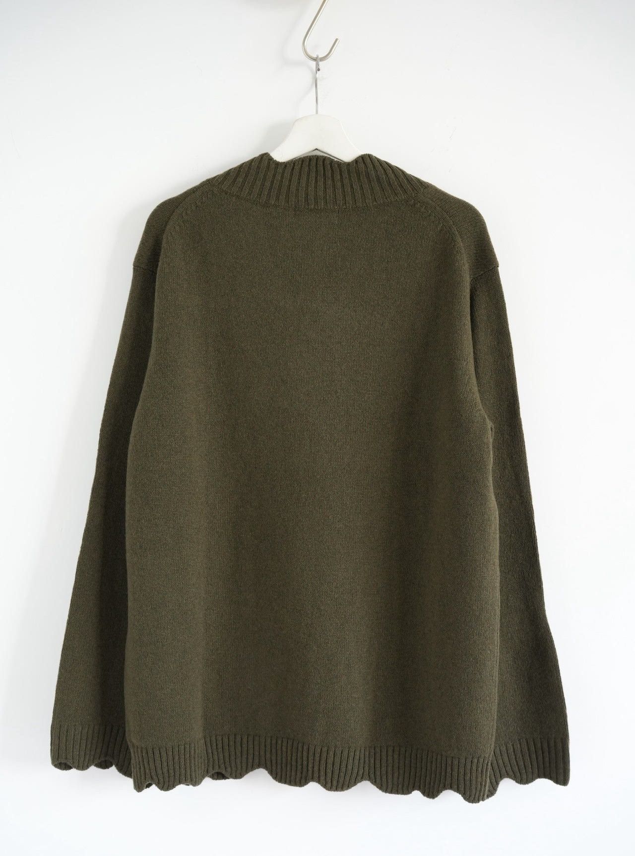 Yohji Yamamoto Yohji Yamamoto 24AW Wavy Collar Olive Green Sweater Size US L / EU 52-54 / 3 - 2 Thumbnail