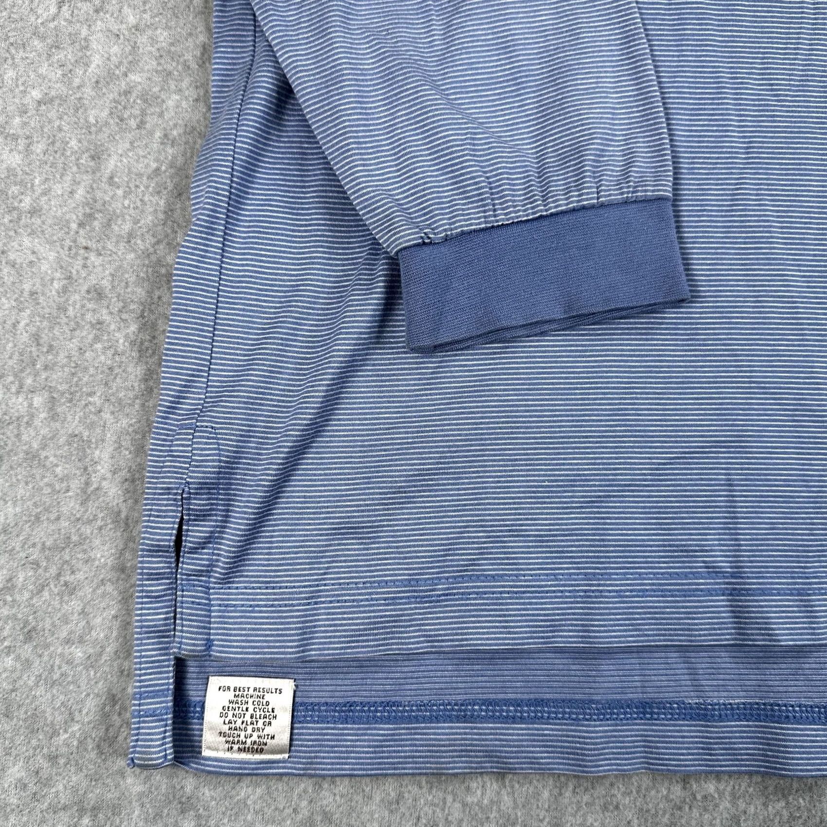 Peter Millar Vintage Peter Millar Polo Shirt Mens XL Blue Stripe Cotton Long Sleeve 90s Size US XL / EU 56 / 4 - 3 Thumbnail