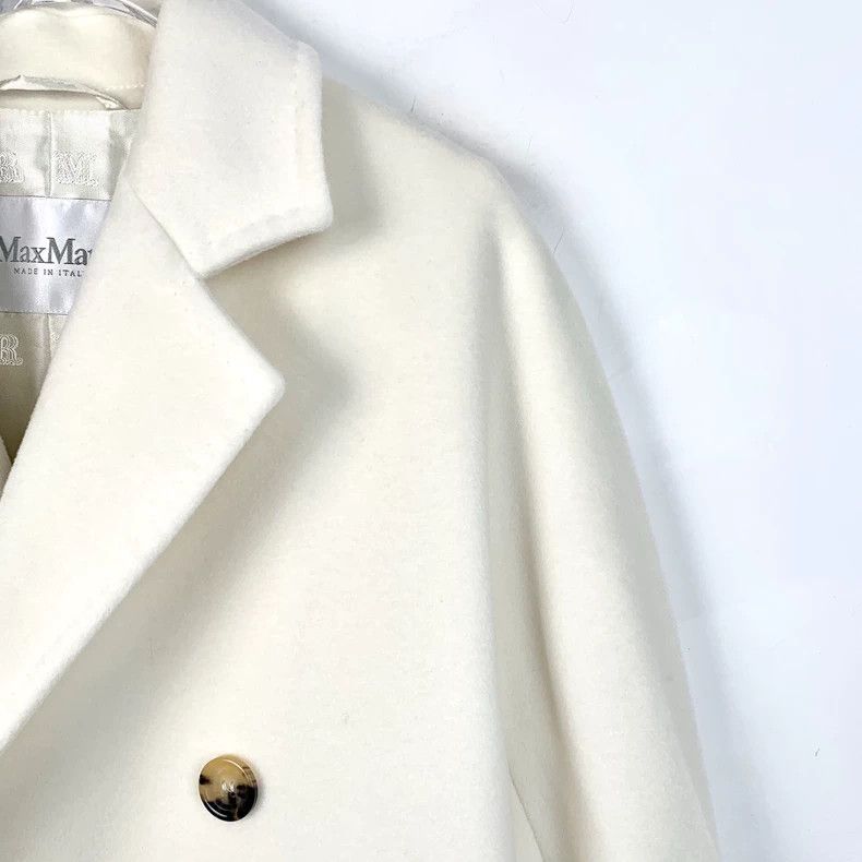 Max Mara Max Mara Off-white double-breasted wool coat with lapels Size XS / US 0-2 / IT 36-38 - 3 Thumbnail
