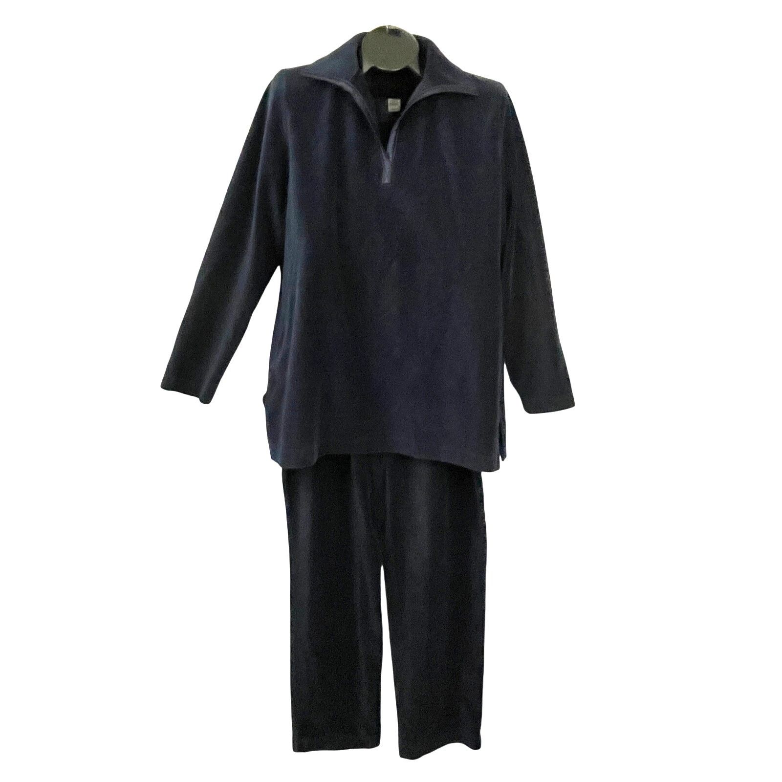 Liz Claiborne Liz Claiborne Navy Blue Tracksuit Corduroy Velour LARGE Size L / US 10 / IT 46 - 1 Thumbnail