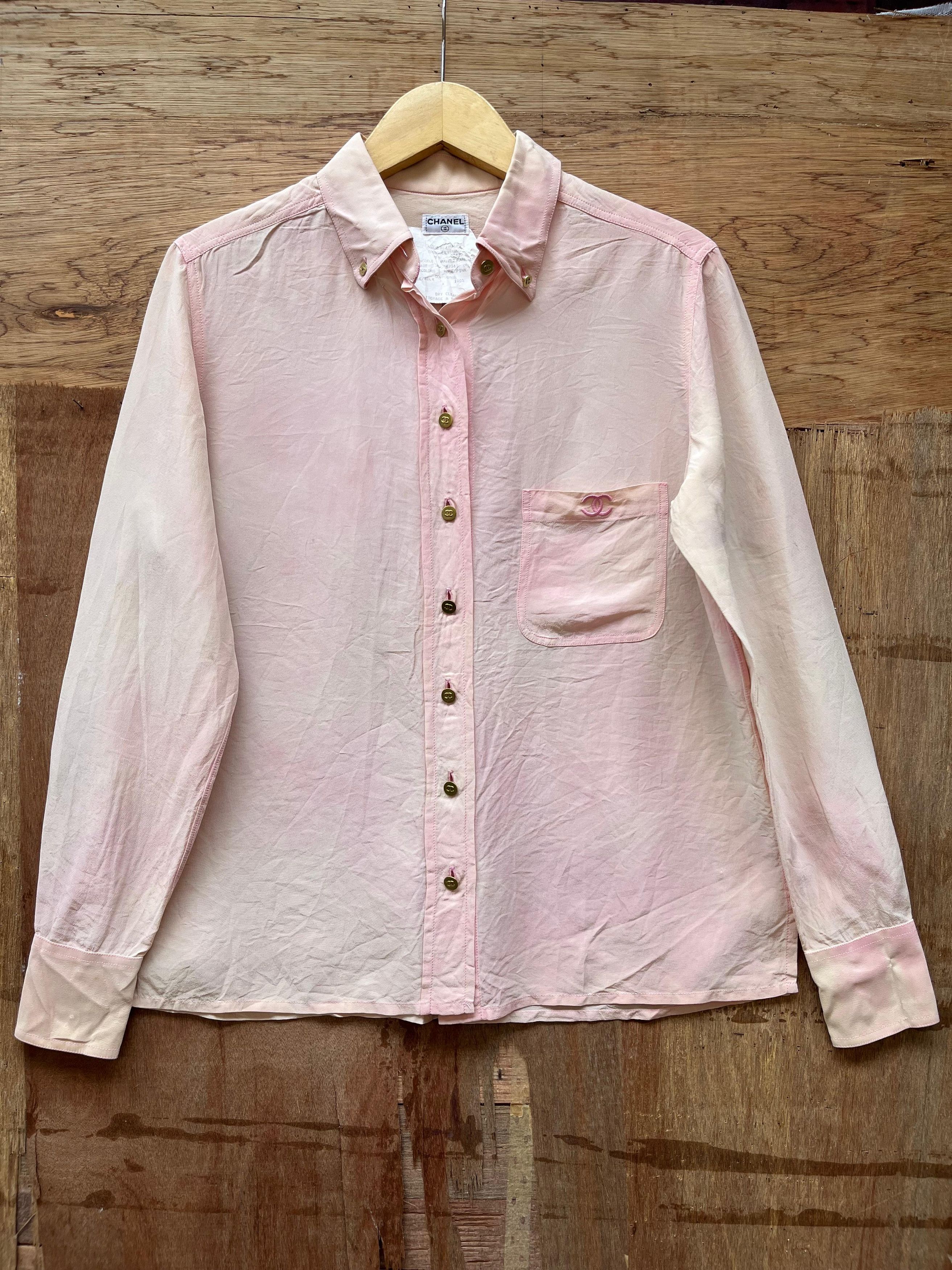 Chanel Vintage Chanel CC Pocket Button Ups Shirt Size M / US 6-8 / IT 42-44 - 2 Thumbnail
