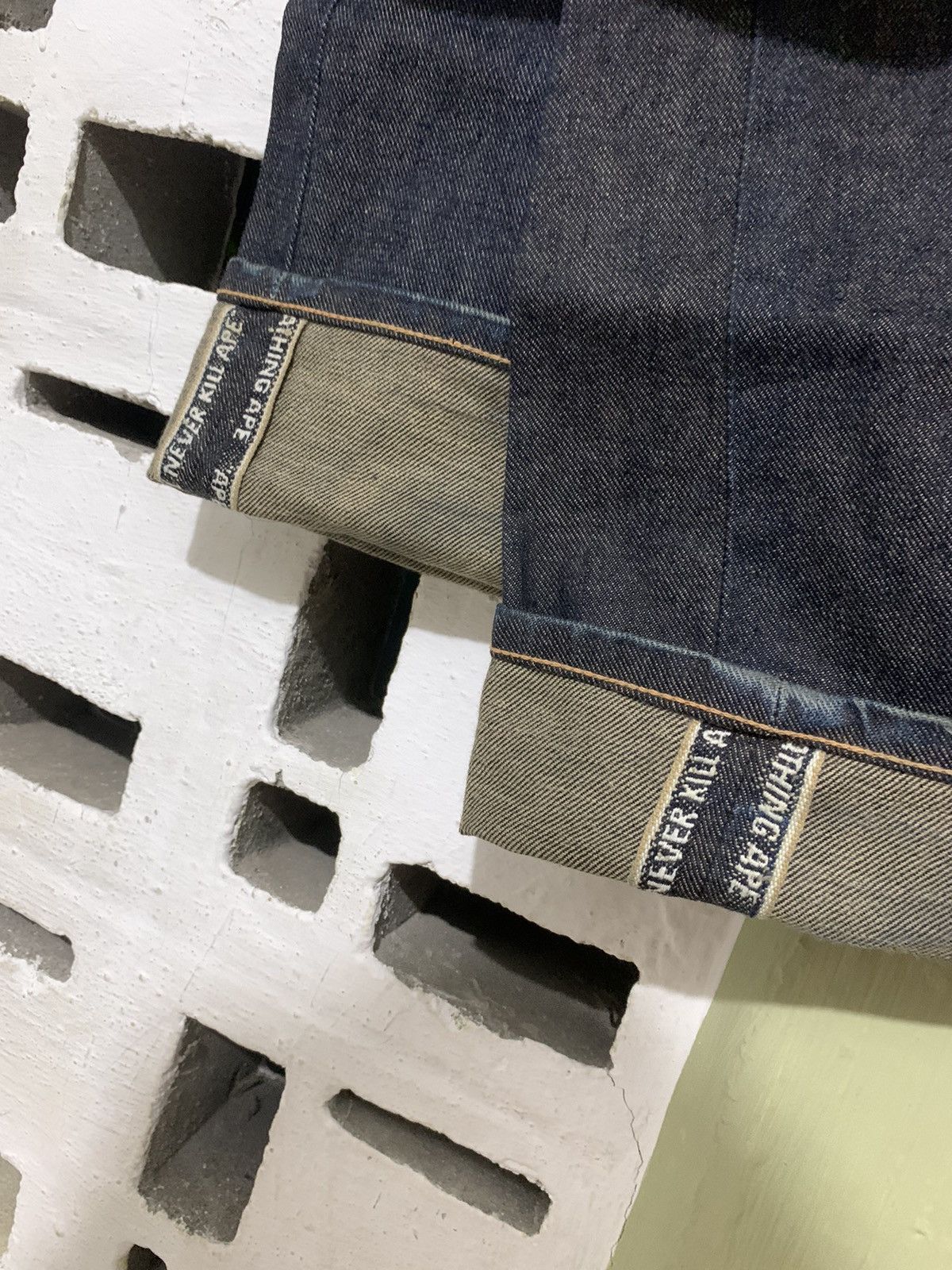 Bape Vintage A Bathing Ape - Buckle Back Selvedge Denim Size US 33 - 8 Thumbnail