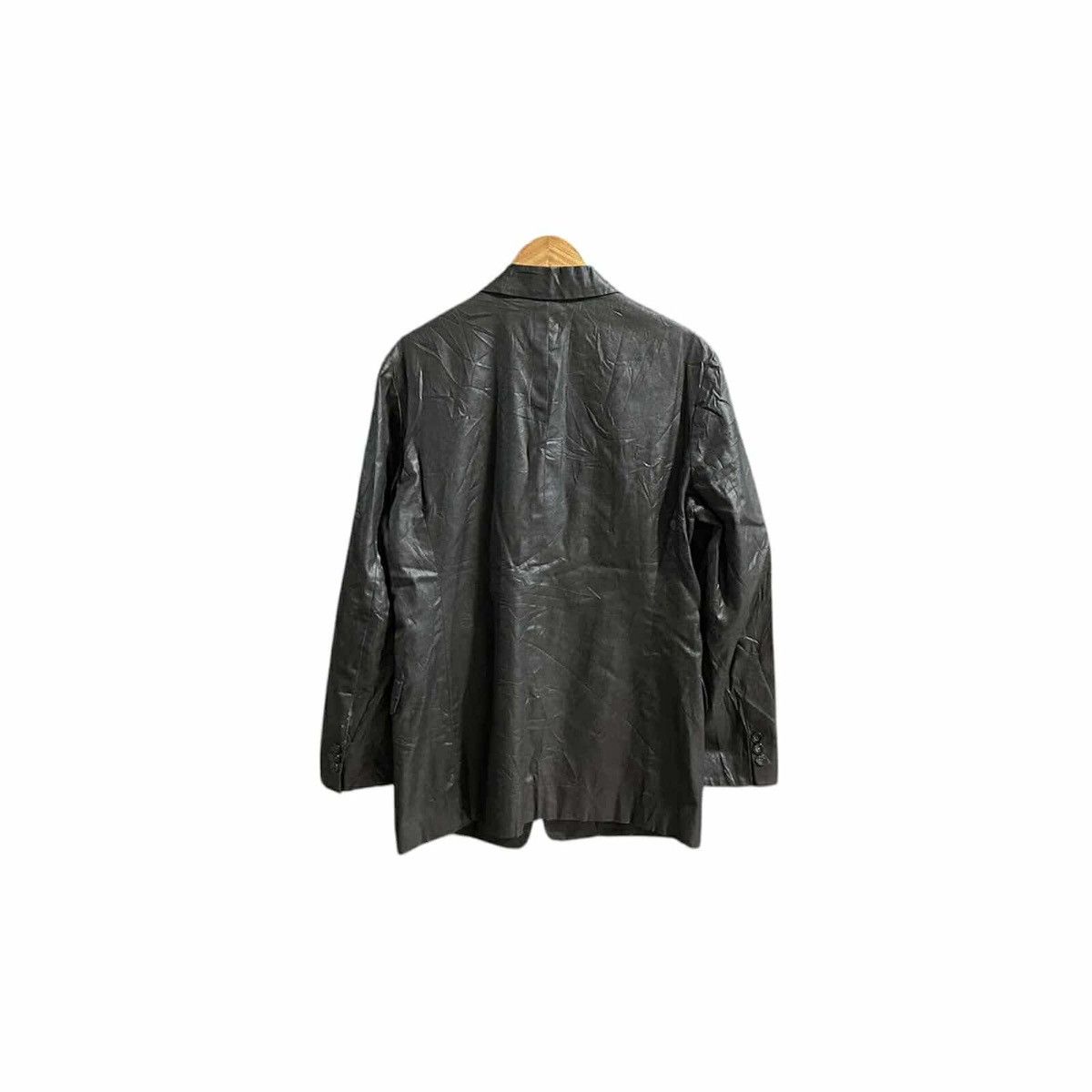 14th Addiction × If Six Was Nine × Japanese Brand 🔥Sick Y2K Japanese Waxed Black Blazer Jacket Faux Leather Size US L / EU 52-54 / 3 - 9 Thumbnail