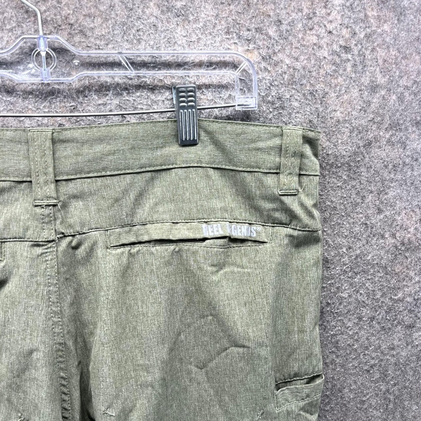 Vintage Reel Legends Shorts Mens 38 Green Microfiber Chino Stretch 9 Inseam Casual Size US 38 / EU 54 - 6 Thumbnail