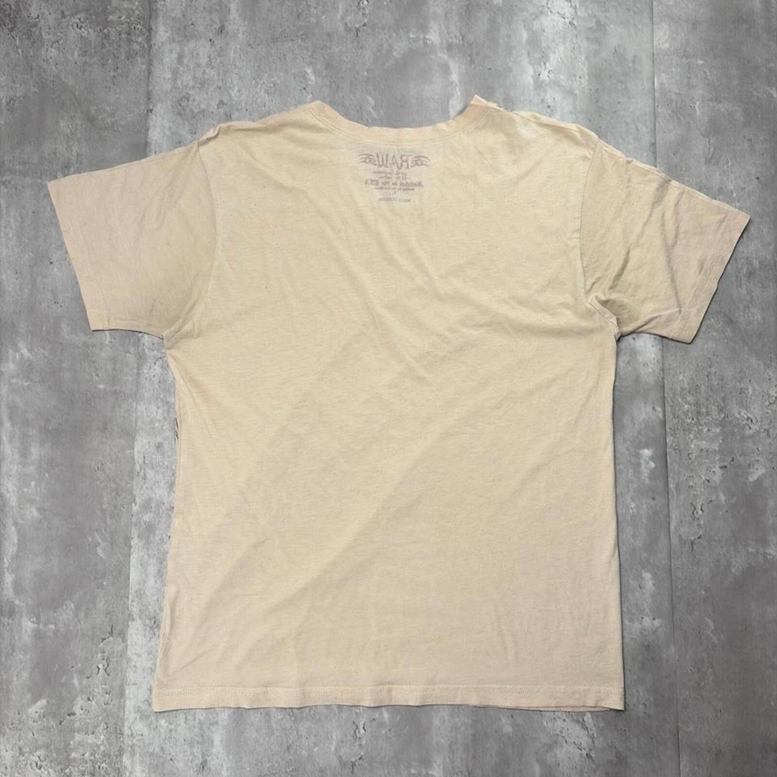 Other Y2K Beige Raw Blue Grunge Dragon Distressed Skater T-Shirt Size US L / EU 52-54 / 3 - 6 Thumbnail