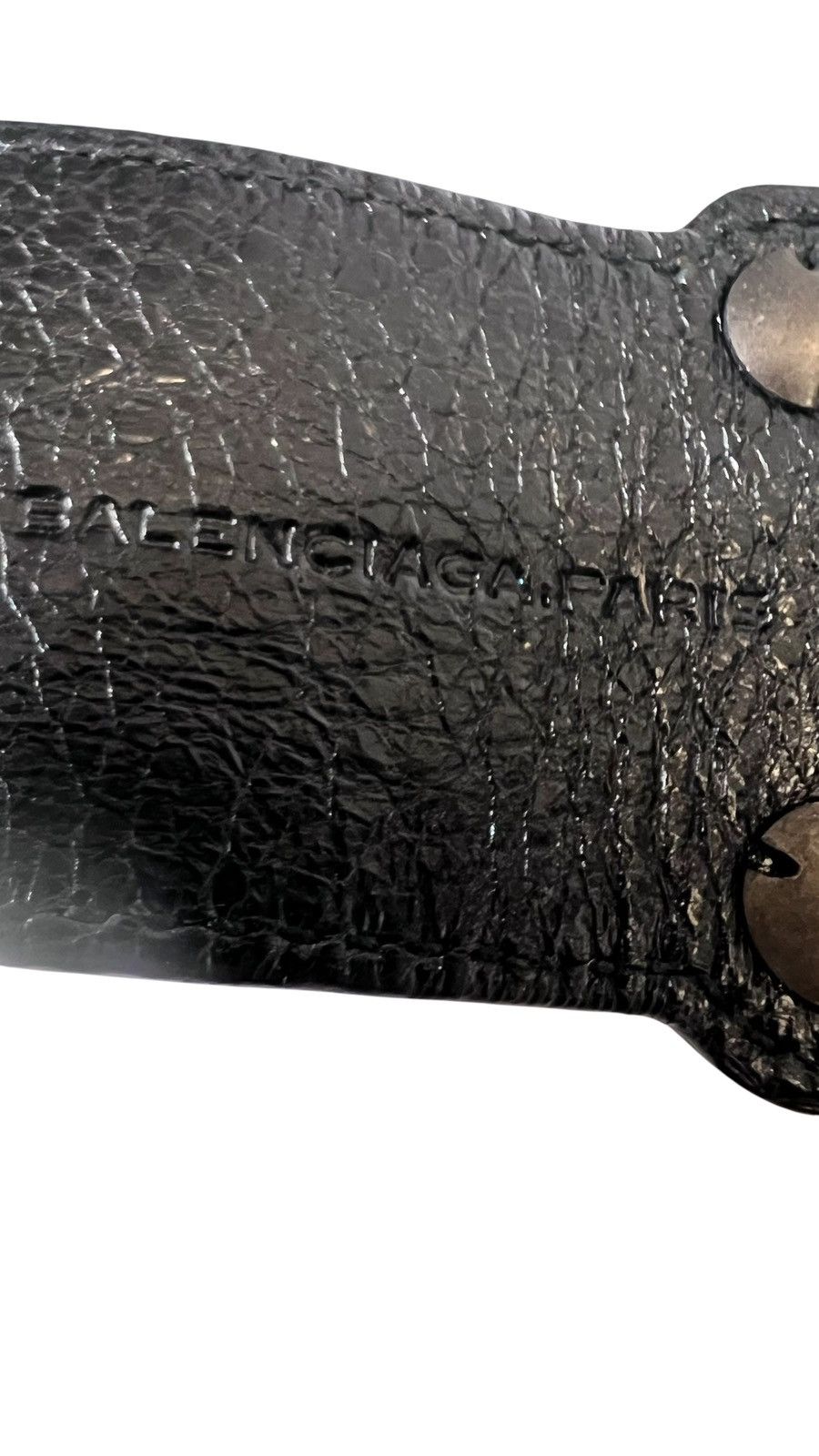 Balenciaga Balenciaga Black Agneau Triple Stud Leather Bracelet NWT Size ONE SIZE - 4 Thumbnail