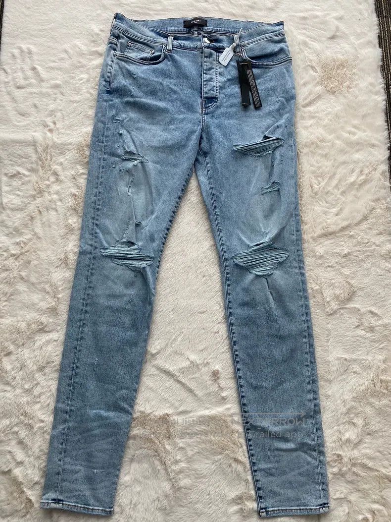 Amiri Amiri Size 38 Washed blue destroys Thrasher jeans Size US 38 / EU 54 - 1 Thumbnail