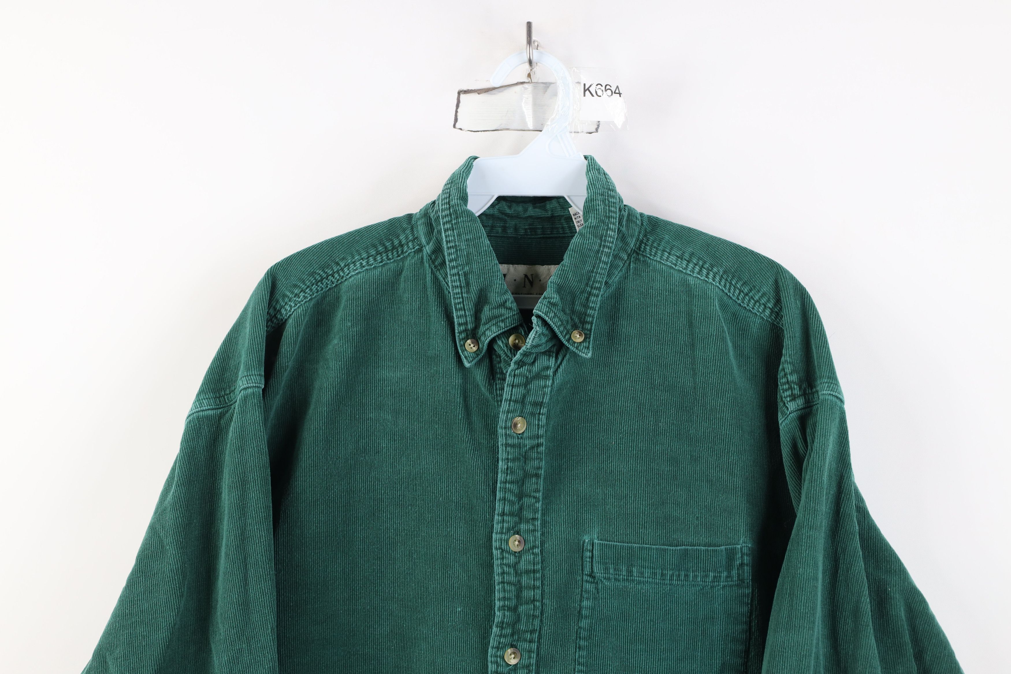 Vintage Vintage 90s Streetwear Corduroy Collared Button Down Shirt Size US L / EU 52-54 / 3 - 2 Thumbnail